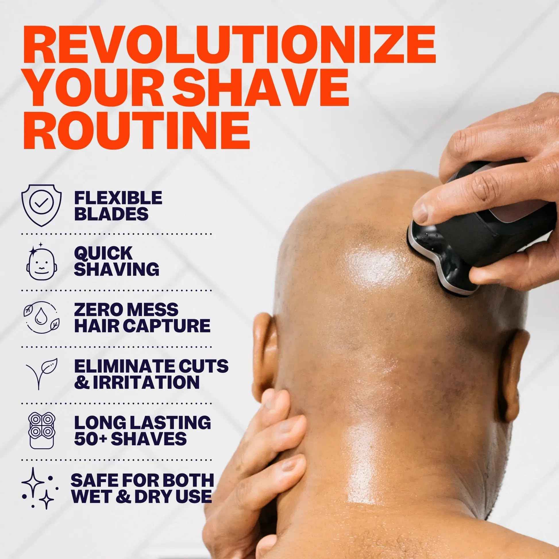 Freebird Official Replacement Blades for Flexseries Pro Head Shaver Kit - Refill Blades - High-Performance Blades for Smooth Shaving