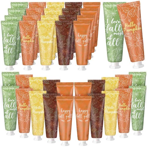 40 Pcs Thanksgiving Fall Hand Cream Bulk, Mini Pumpkin Lotion, 30ml Natural Botanical Fragrance Fall Lotion for Chapped Hands, Thanksgiving Favors, Employee Gifts, Baby Shower, Travel, Work, Team