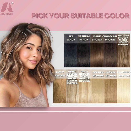 2 Pcs Short Hair Extensions, Clip in Extensions Human Hair for Women Adding Volume 10 Inch Medium Brown and Honey Blonde