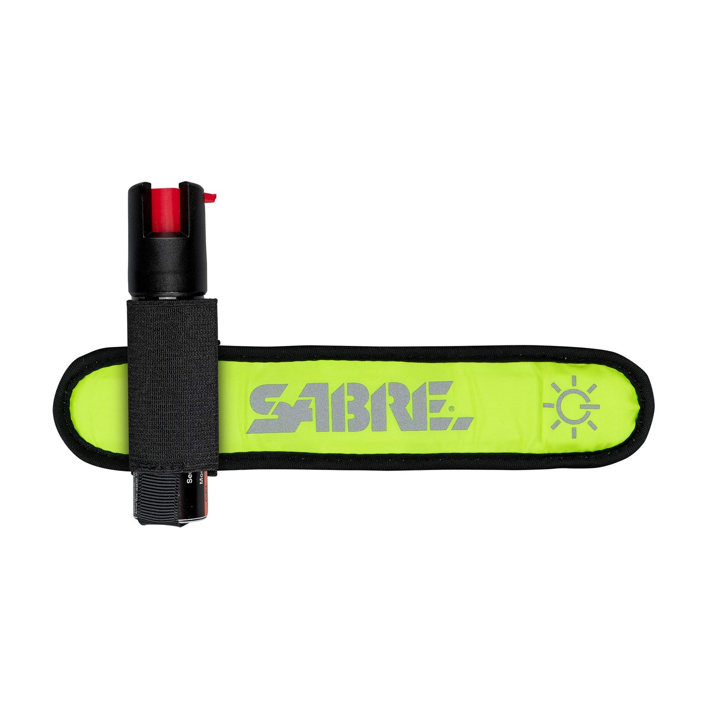 SABRE Runner Pepper Gel, Maximum Police Strength OC Spray, Reflective Hand Strap for Easy Carry & Quick Access, Secure & Easy to Use Safety, Clip-On Alarm & LED Armband Combos for Running, 0.67 fl oz