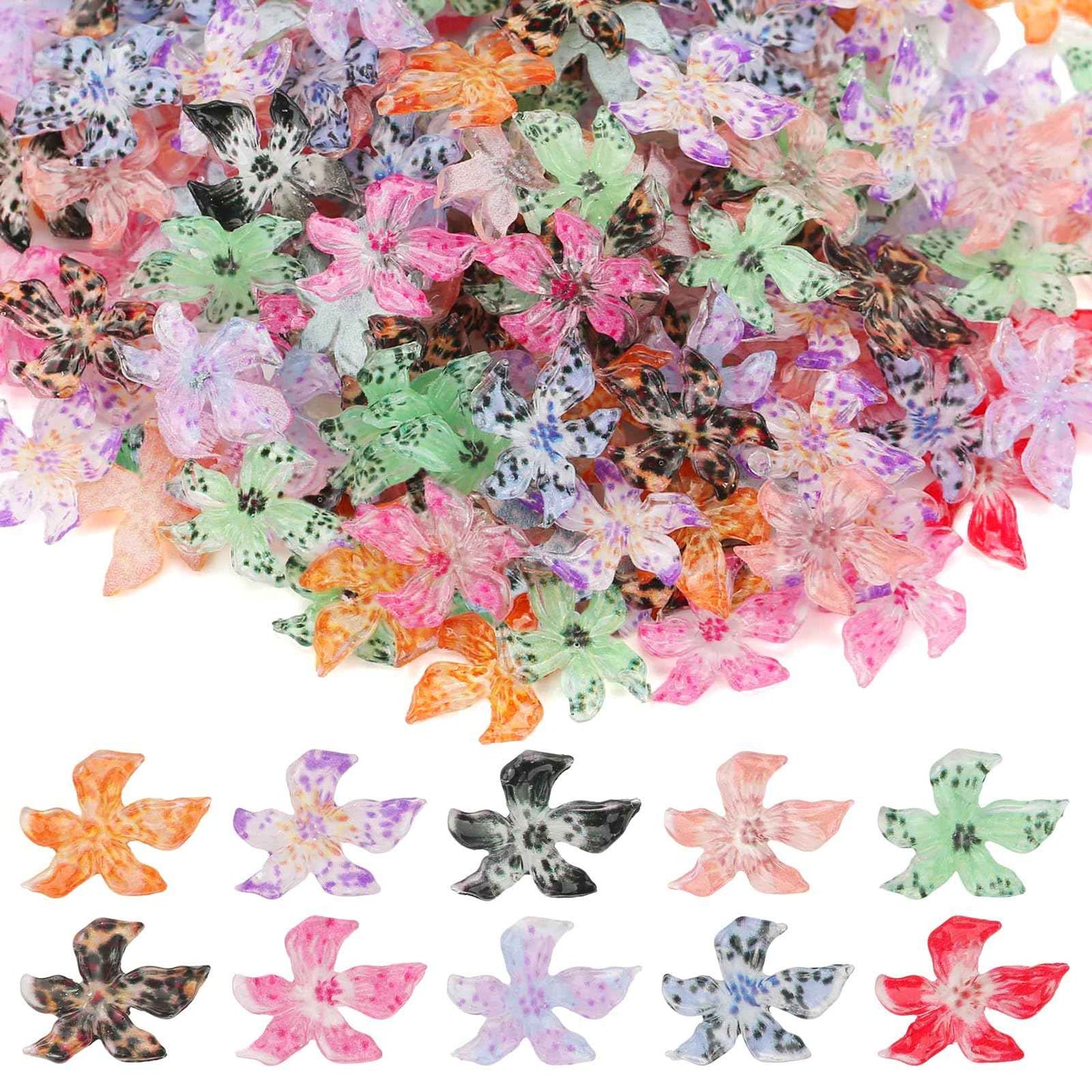Mini Flowers Figurines, 220pcs Miniature Dollhouse Accessories Tiny Flowers for Crafts Nails Charm Figurines for DIY Fairy Garden Dollhouse Micro Landscaping Decoration