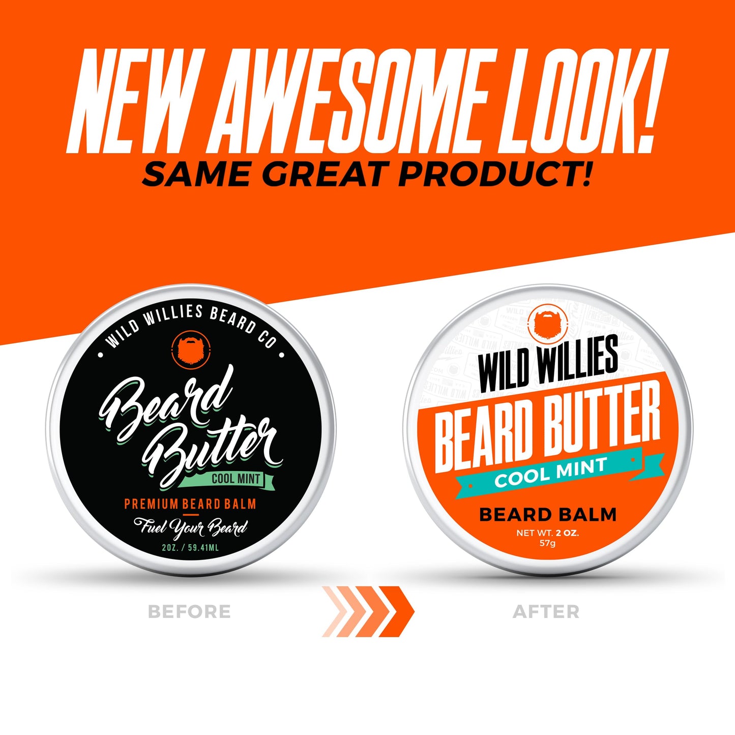 Wild Willies Premium Beard Balm Leave-In Conditioner Natural, Organic Ingredients Promote Fast Beard Growth, Removes Itch & Dandruff - Beard Butter Restores Moisture - 2qty 2 Oz, Cool Mint Scent