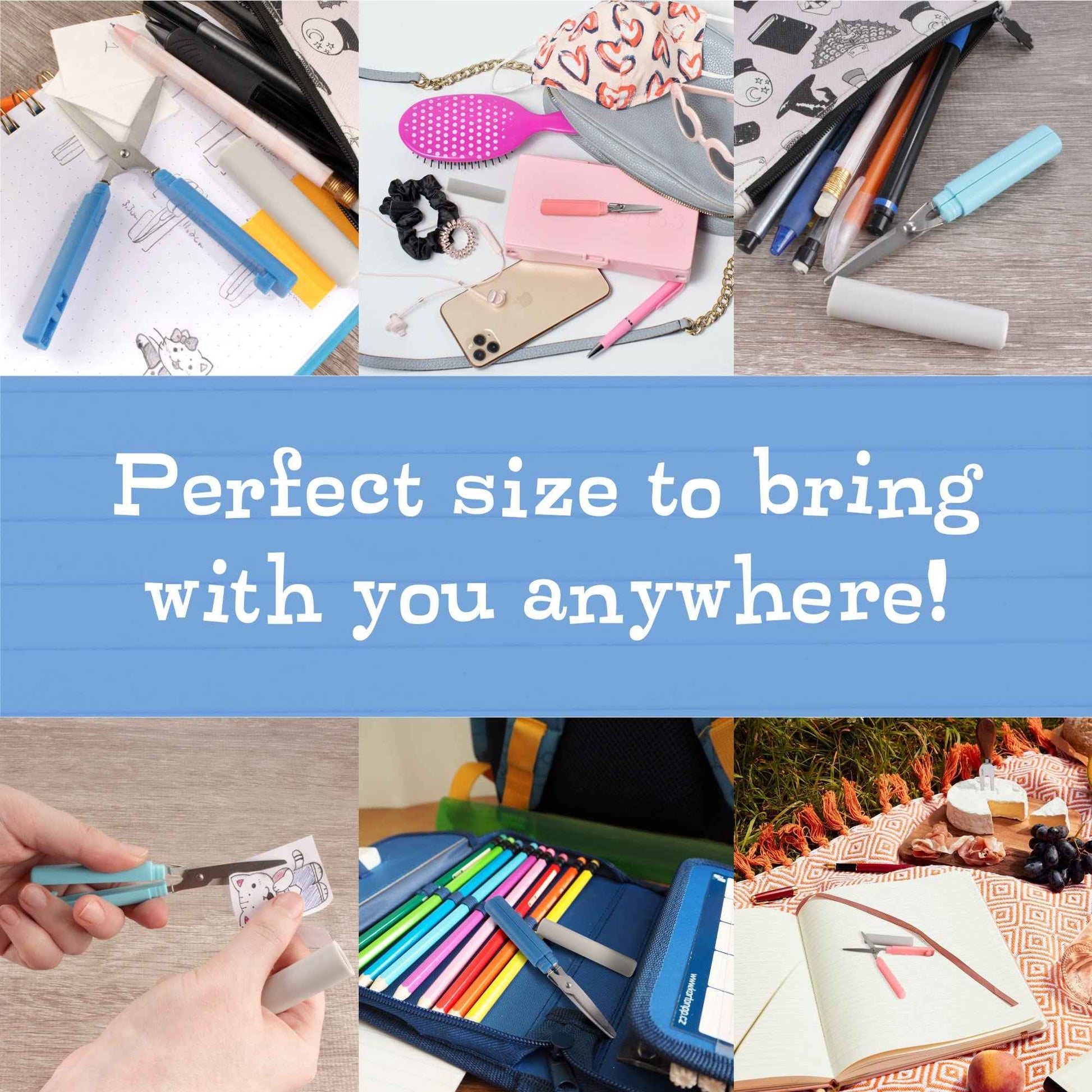 JubileeYarn Mini Pen Portable Travel Safety Scissors - Pink - 1 Pair