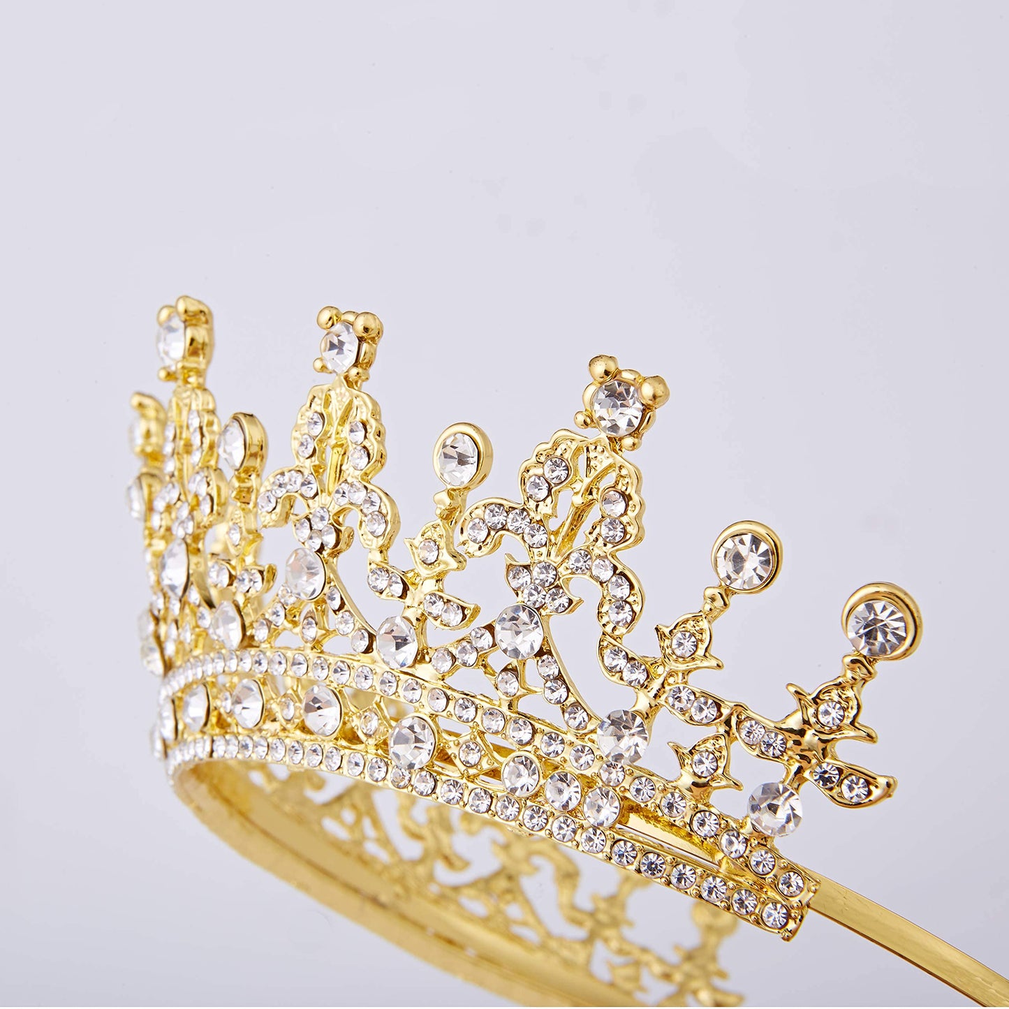 Vofler Tiaras and Crowns for Women Queen Gold Crystal Rhinestone Hair Jewelry Decor for Ladies Little Girls Bridal Bride Princess Birthday Wedding Pageant Prom Halloween Costume Party with Combs