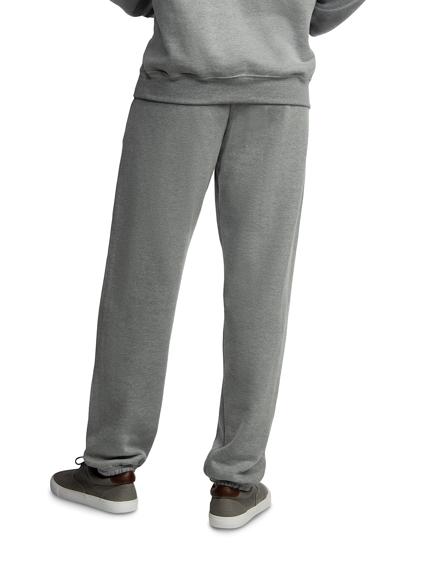 Fruit of the Loom mens Eversoft Fleece & Joggers (Regular Big Man) Sweatpants, Elastic Bottom - Grey Heather, Small US