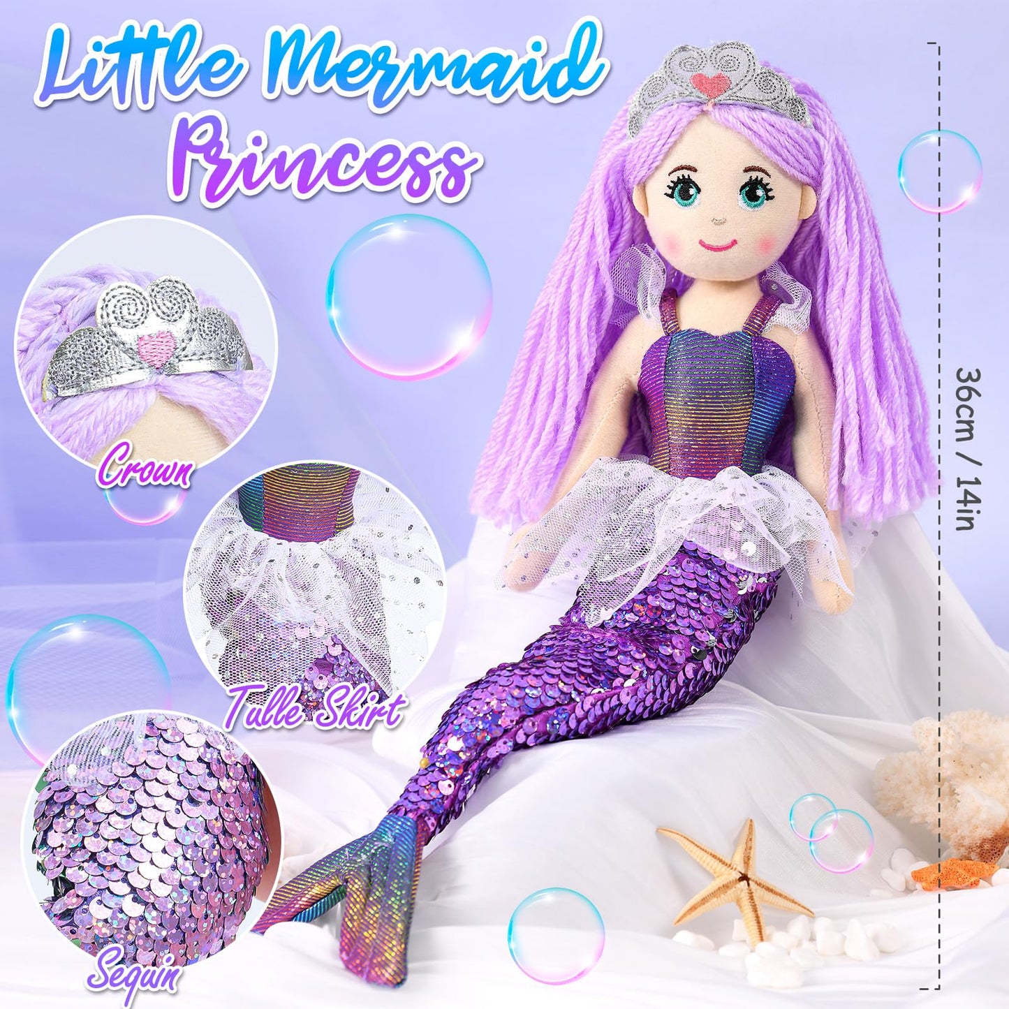 Golray Mermaid Gift for Girls Bath Set Kids Beauty Care Spa Kit with Shampoo/ Bath Bomb Salt/ Mermaid Doll/ Mirror/ Brush, Mermaid Toys Kids Teenage Christmas Birthday Gift for Teen Girl 6 7 8 9 10-12