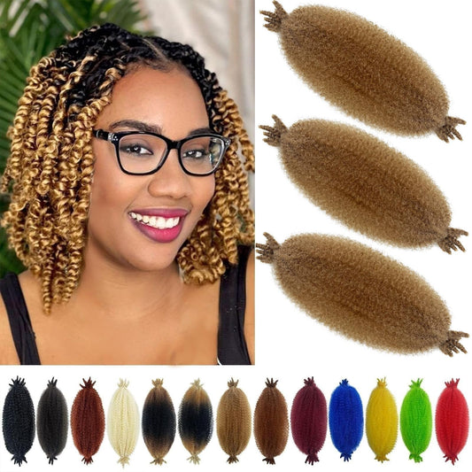 Marley Twist Braiding Hair 12 Inch Afro Twist Hair for Faux Locs Kinky Twist Hair Crochet Hair for Women Springy Afro Twist Hair Pre Stretched Braiding Hair Cuban Twist Hair (12 Inch (Pack of 3), 27#)