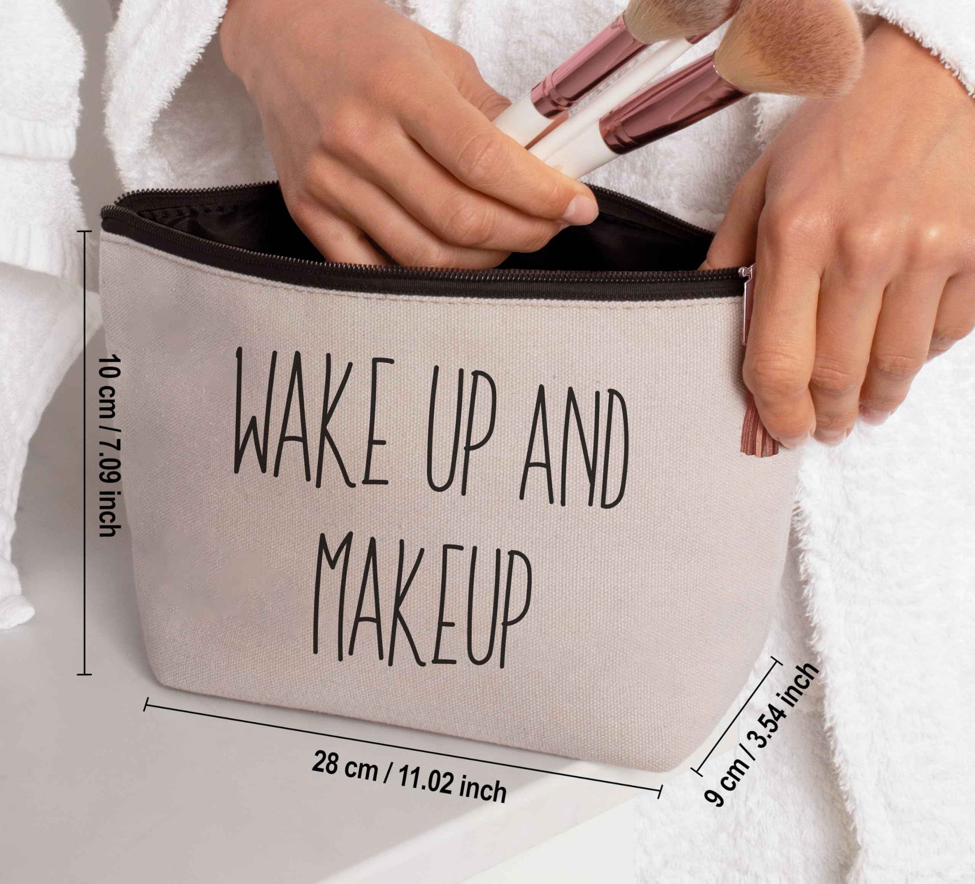 USEFEX Stylish Makeup Bag Organizer | Perfect 100% Cotton Canvas Cosmetic Bag Ideal for Travel and for Cute Gifts