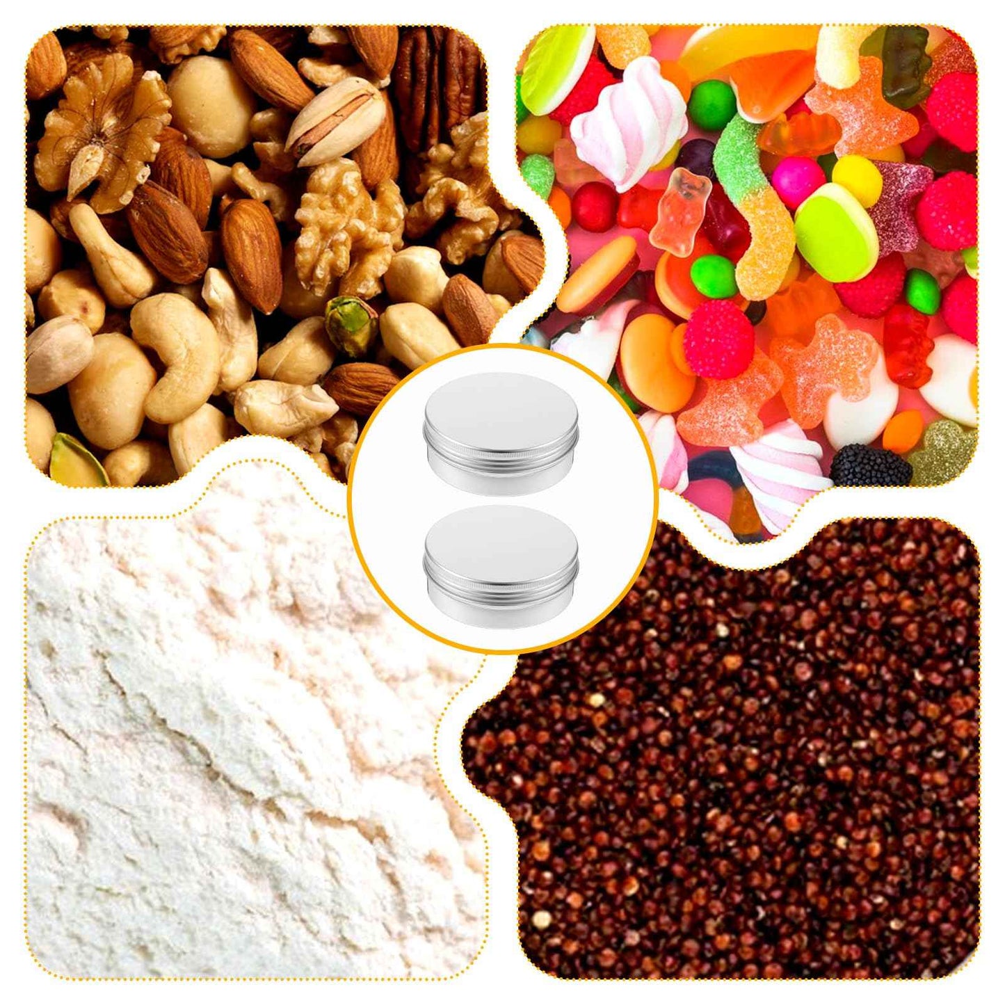 4 oz Tins with Lids, 30 Pack 4oz Tins Wide Mouth Aluminum Tin Cans, Durable Salve Containers Round Metal Tin with Lid,Candles or Salve(Silver)