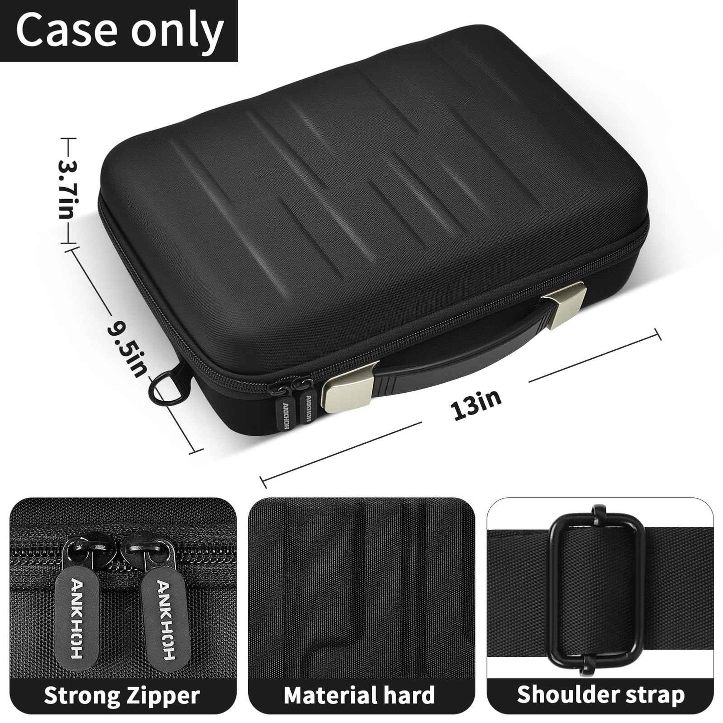 ANKHOH Barber Case for Ufree/for Wahl/for Andis/for Novah/for Solati Hair Clippers, Mens Beard Trimmer Universal Hair Tool Organizer, Barber Kit and Accessories Travel Bag (Box Only)