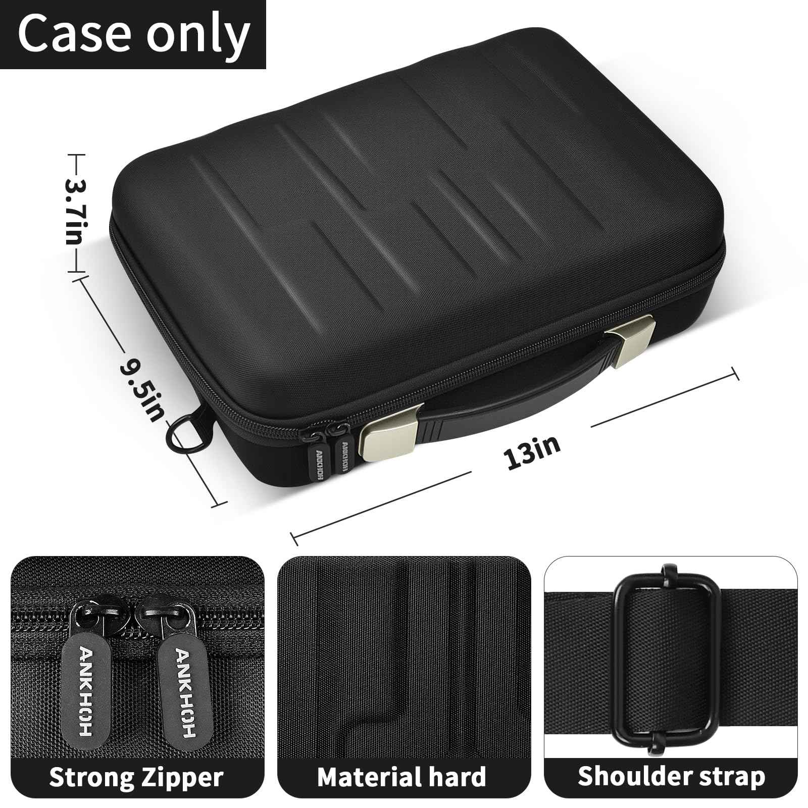 ANKHOH Barber Case for Ufree/for Wahl/for Andis/for Novah/for Solati Hair Clippers, Mens Beard Trimmer Universal Hair Tool Organizer, Barber Kit and Accessories Travel Bag (Box Only)