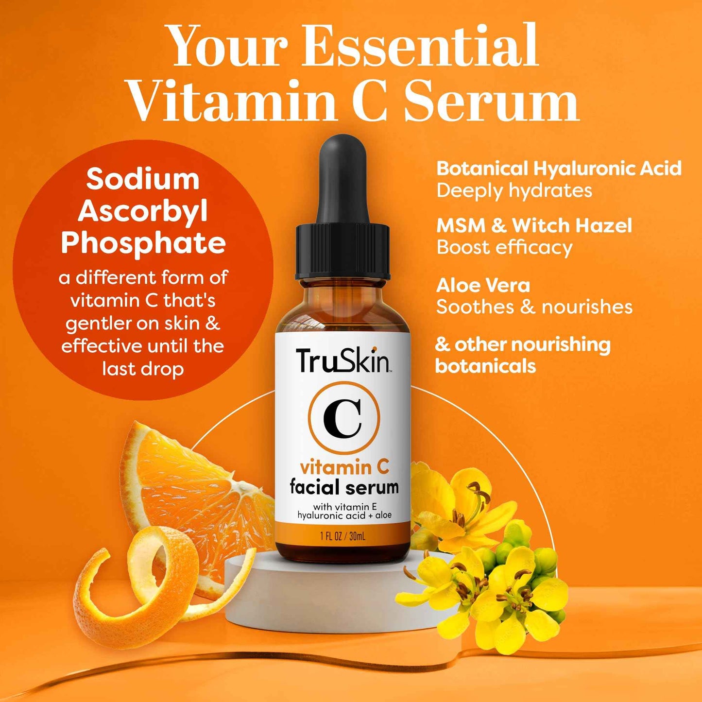 TruSkin Vitamin C Serum & Liquid Exfoliant Duo – Vitamin C Face Serum 1oz & AHA, BHA, PHA Liquid Exfoliant 4.2oz for Brighter, Smoother Skin