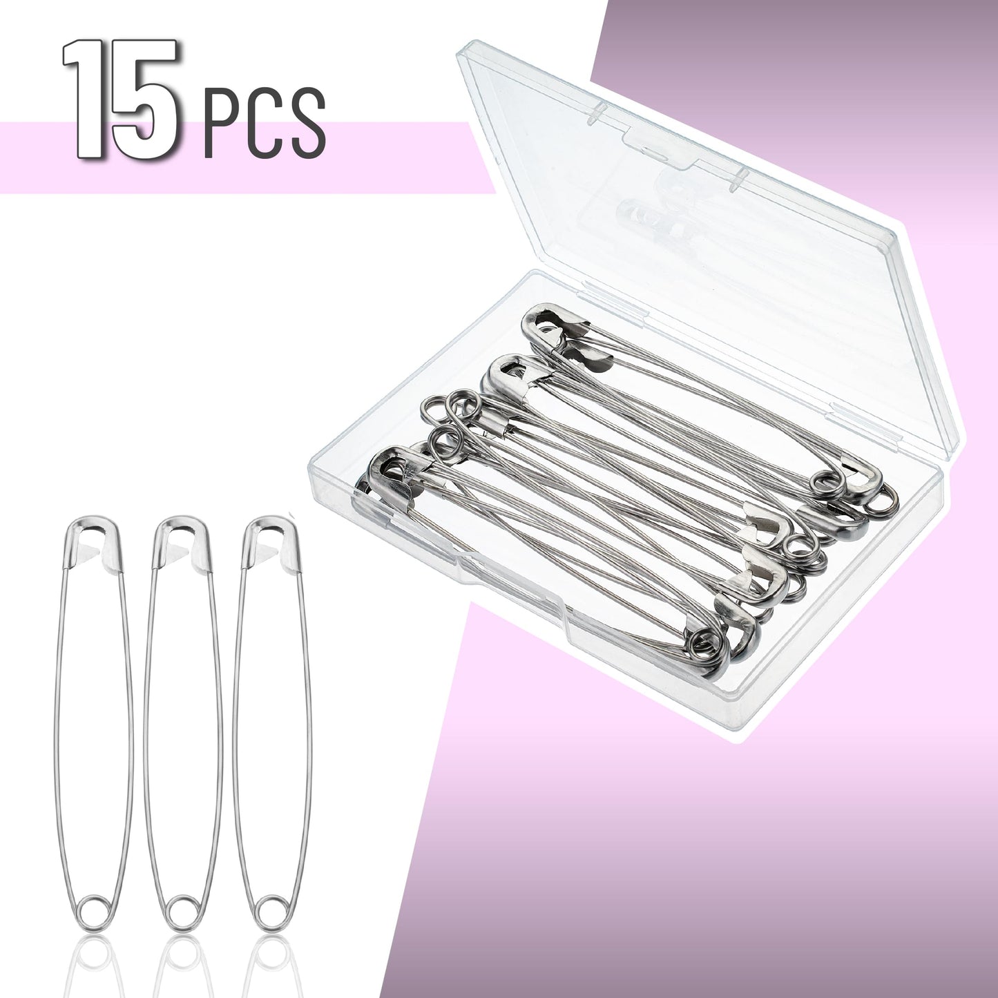 Mr. Pen- Safety Pins, 4 Inch, 15 Pack, Oversize Safety Pin, Large Safety Pins for Clothes, Oversized Safety Pins for Clothes, Large Safety Pins Heavy Duty Safety Pins, Big Safety Pins Heavy Duty