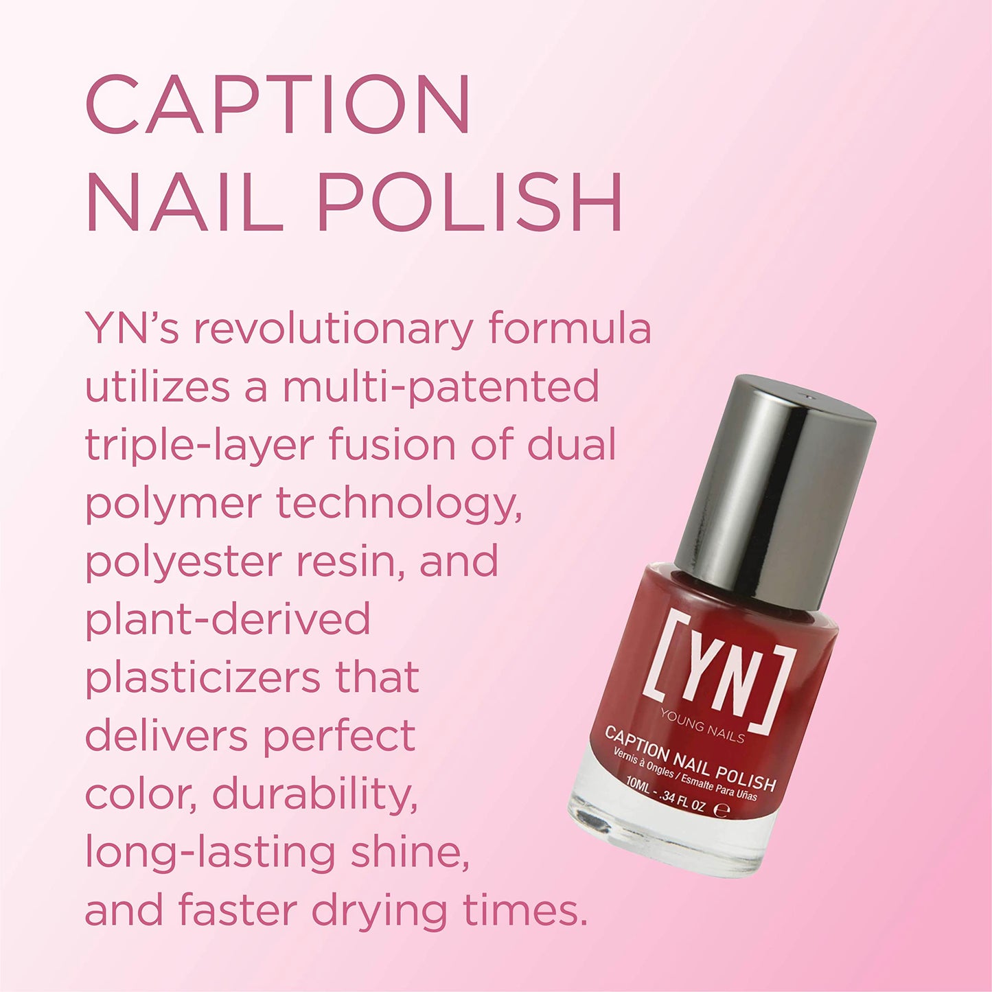 Young Nails Caption Nail Polish. Chip Resistant Nail Lacquer with Glossy Shine Finish, Professional Nail Polish