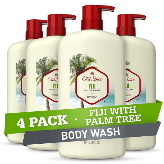 Old Spice Body Wash for Men, Fresher Fiji Scent, Fresher Collection, 30 Fl Oz (Pack of 4)
