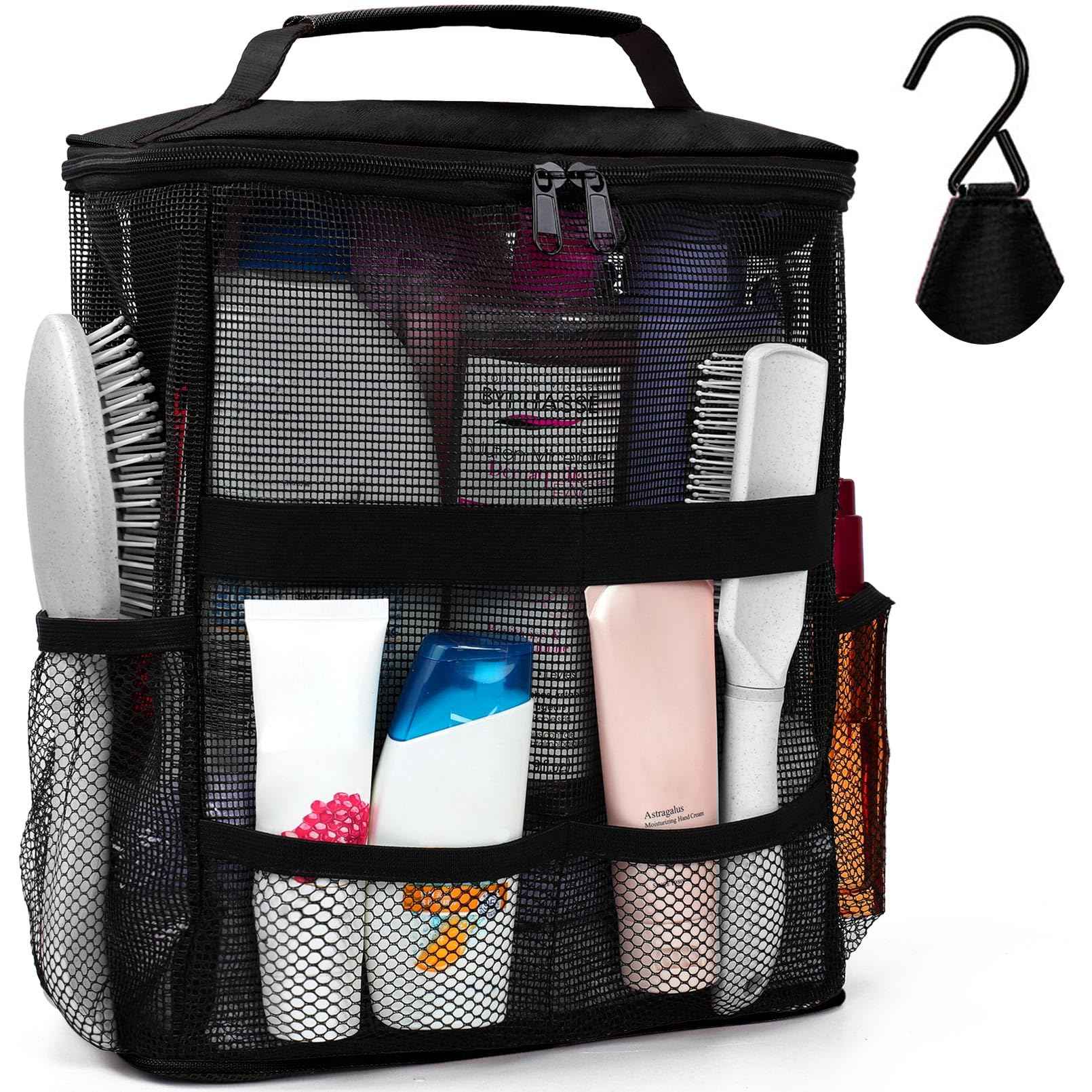 Dorm Room Essentials for College Students Girls Boys Guys, Large Capacity Mesh Shower Caddy Portable with Hanging Hook, Quick Dry Shower Bag for Camping, Beach Essentials, Birthday Gifts for Women Men