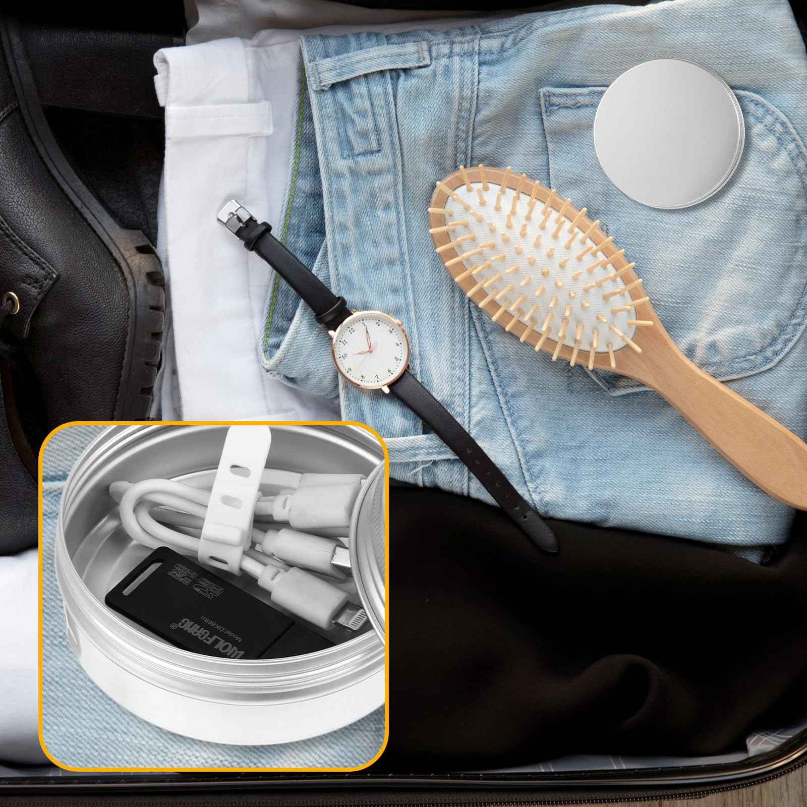 4 oz Tins with Lids, 30 Pack 4oz Tins Wide Mouth Aluminum Tin Cans, Durable Salve Containers Round Metal Tin with Lid,Candles or Salve(Silver)