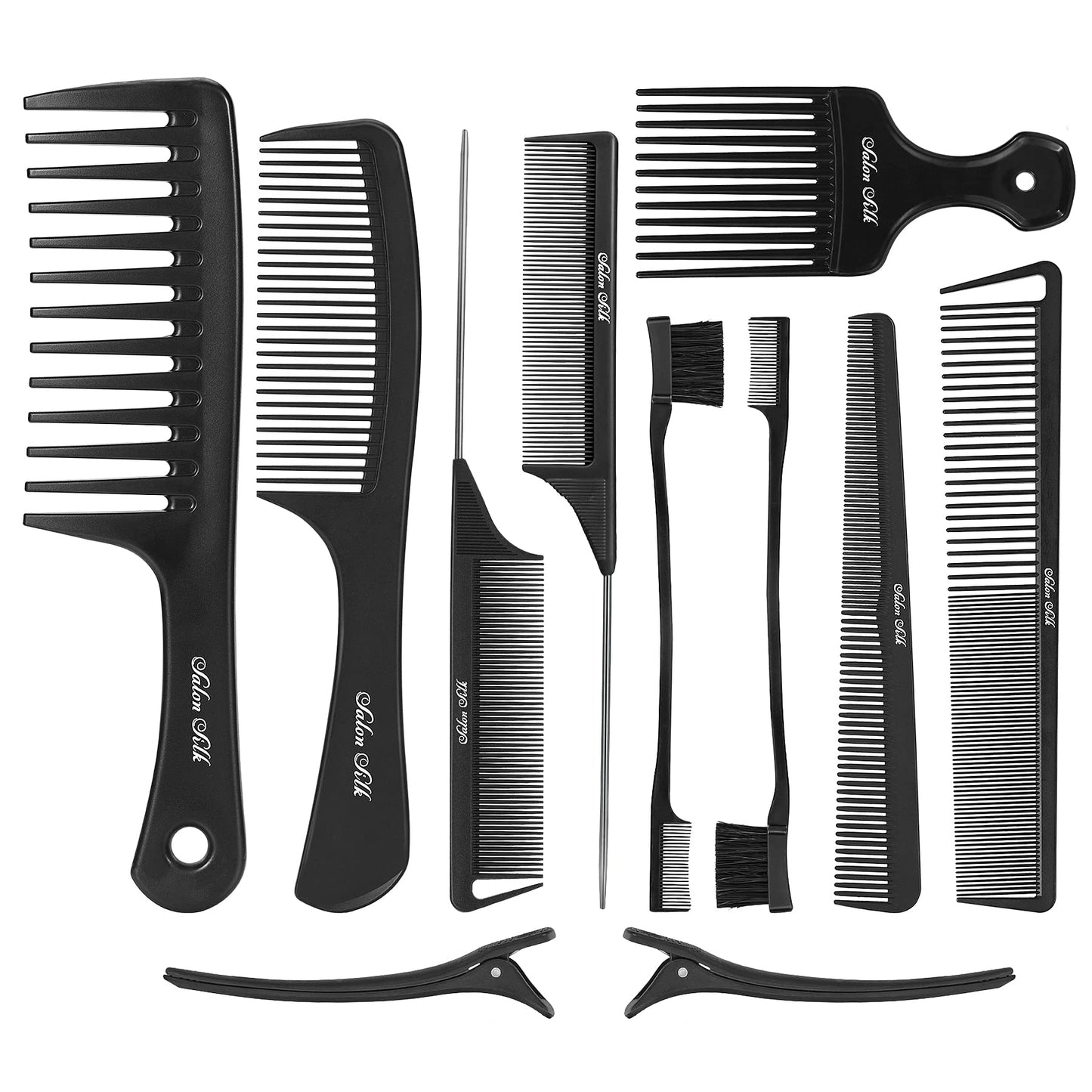 SalonSilk Professional Combs Set for Natural Black Curly Hair for Ladies