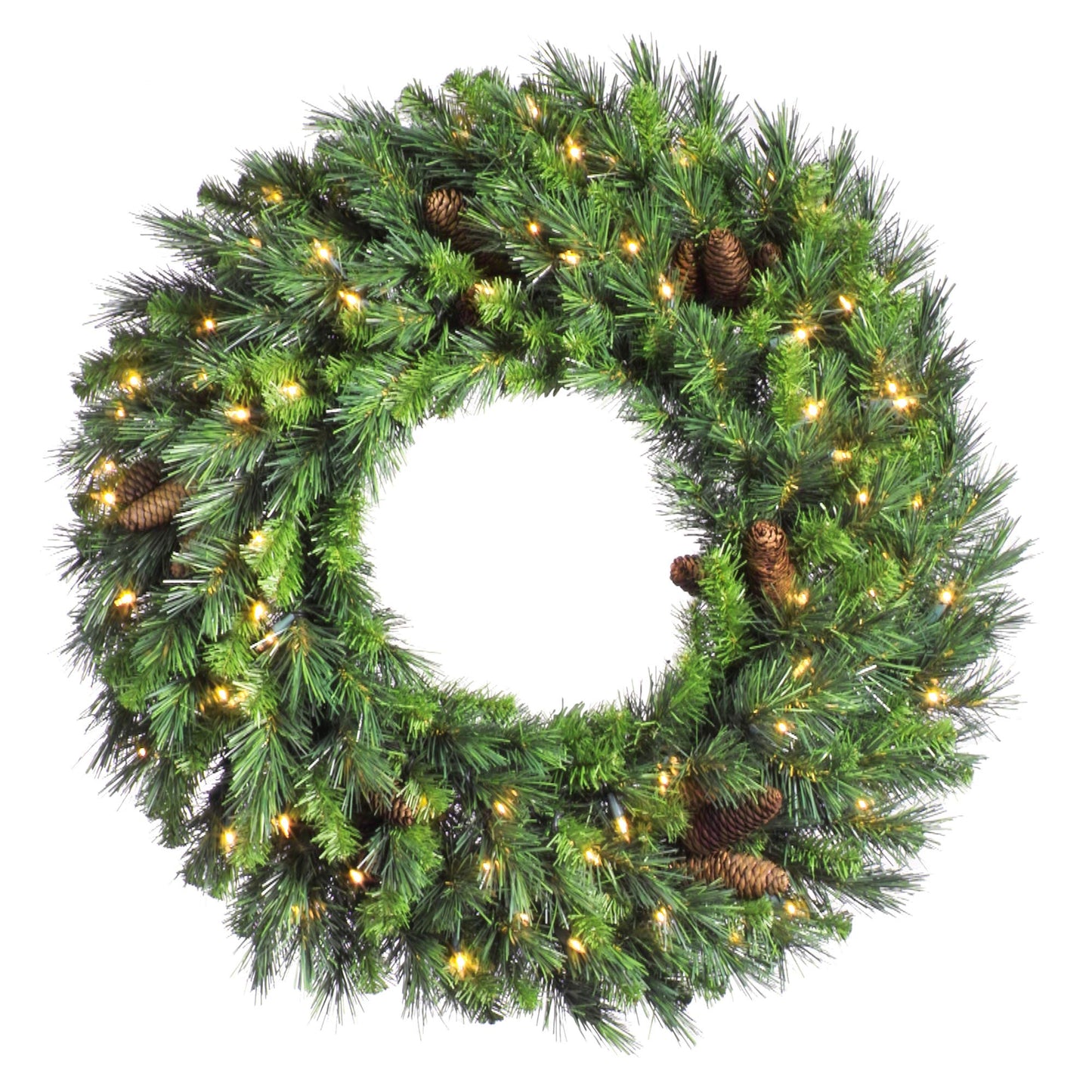 Vickerman 24" Cheyenne Pine Wreath with 50 Warm White LED Lights