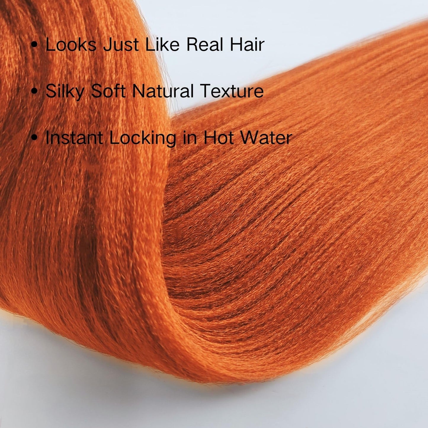 Gozill Ginger Orange Kanekalon Braiding Hair Pre Stretched 26 Inch Hypoallergenic Synthetic Braiding Hair for Knotless Box Braids (26Inch, Pack of 3)