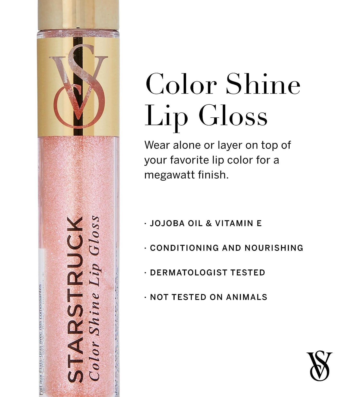 Victoria's Secret Color Shine Lip Gloss in Starstruck, Nourishing Lip Gloss for Women with Jojoba Oil & Vitamin E, Color Gloss