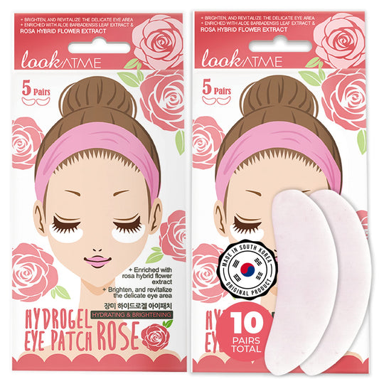 Eye Mask for Puffiness - Under Eye Patches for Dark Circles - Korean Under Eye Mask Patches for Puffy Eyes - Eye Gel Pads Depuffing Eye Brightener with Rose, Caffeine, Hydrogel & Collagen (10 Pairs)