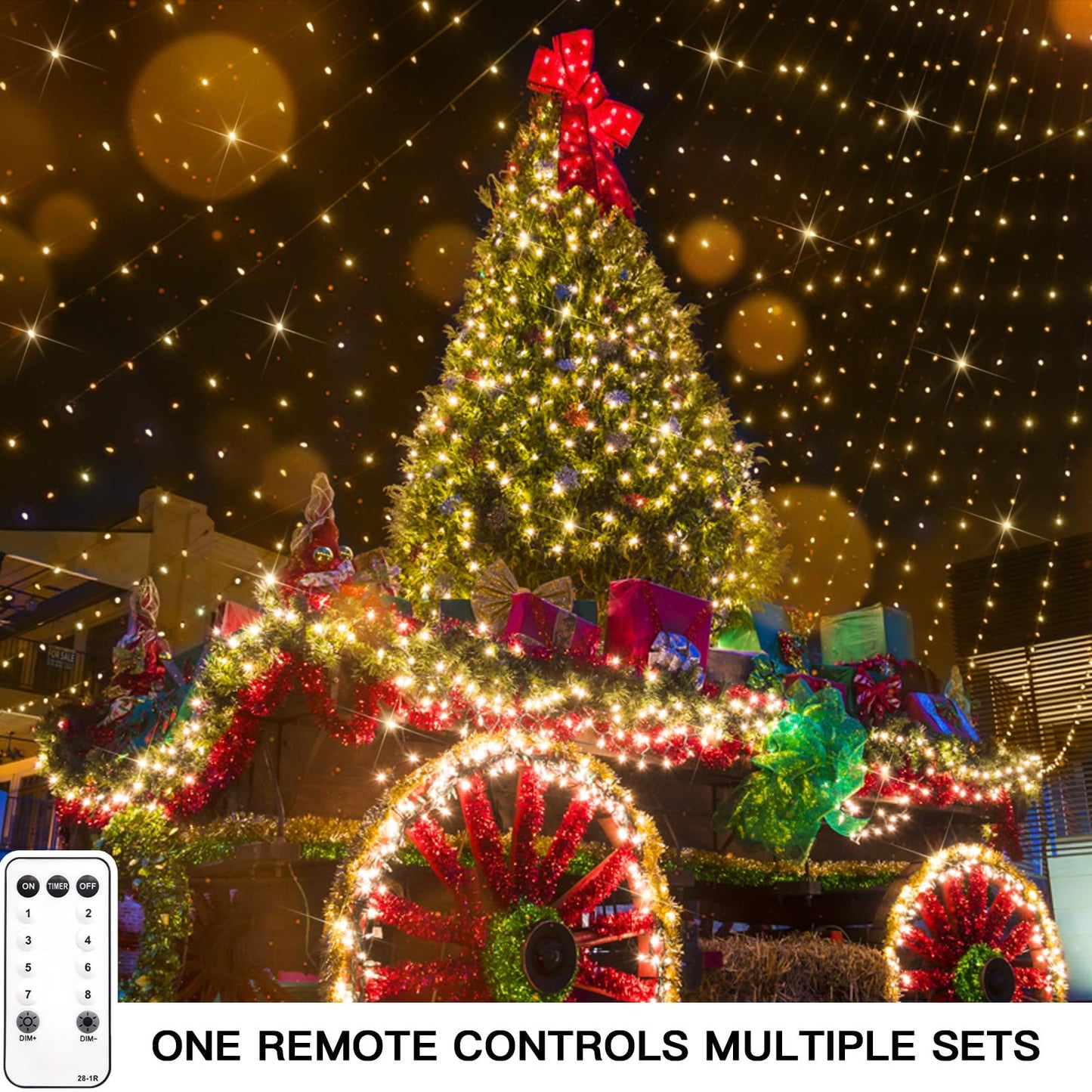 suddus White Christmas Tree Lights Outdoor, 66ft 200 LED Christmas String Lights with 8 Modes, Twinkle Lights for Christmas Tree, Bedroom, Backyard, Patio, Porch, House Decoration, Warm White