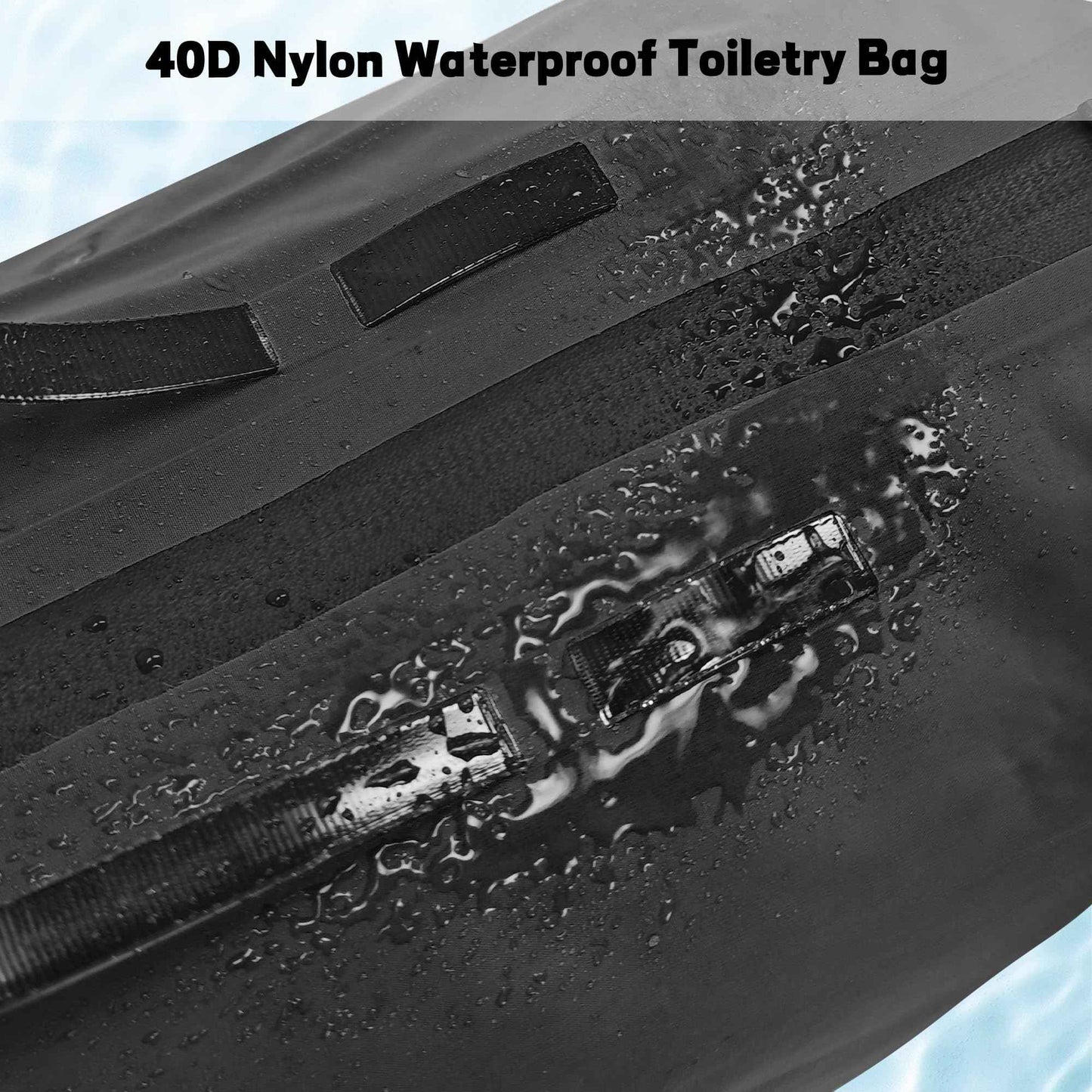 YEEKORO Waterproof Toiletry Bag for Travel, Zipper Styles, 40D Nylon Toiletry Organizer Bags with Shoulder Straps for Men Women, Travel Accessories（2 PACK,Black