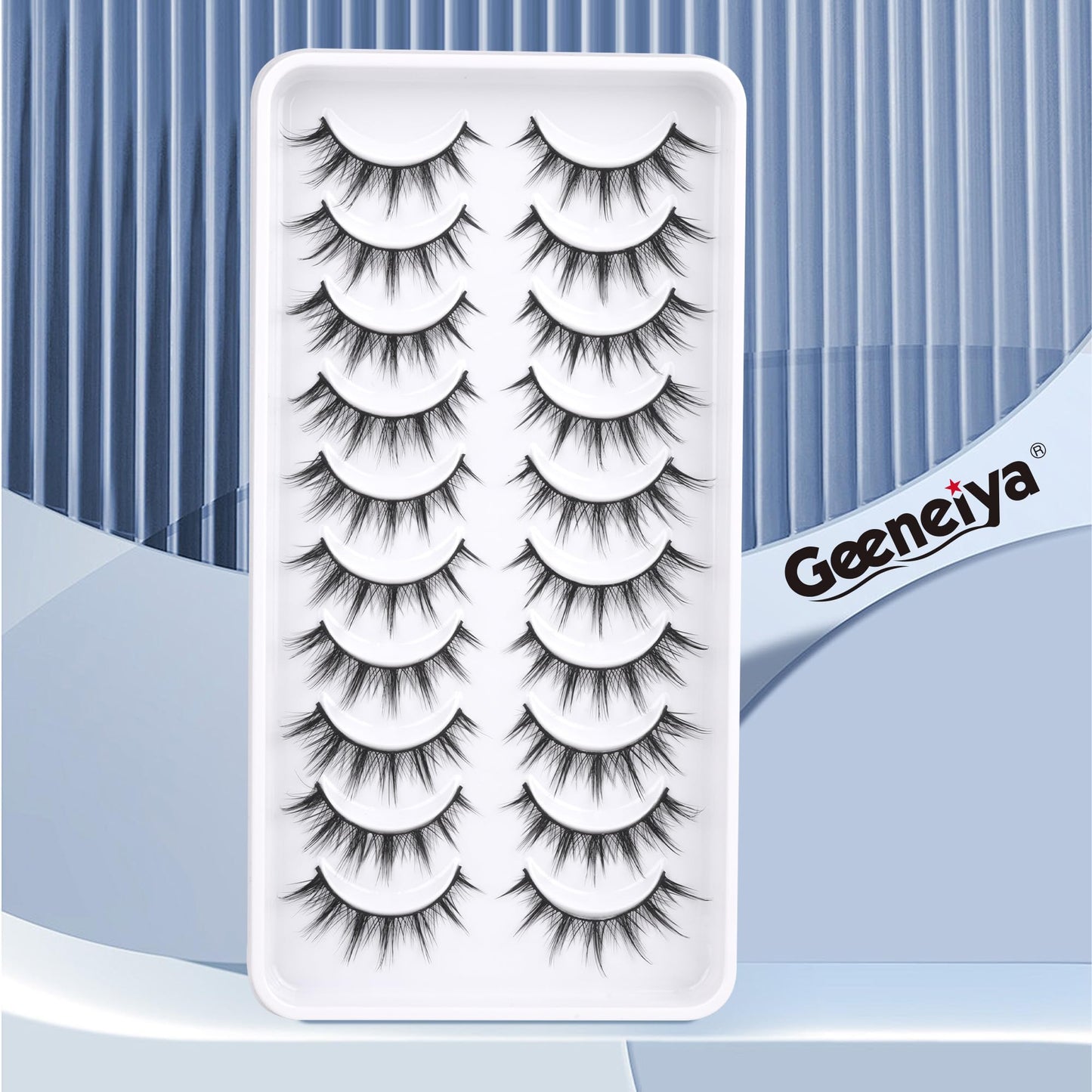 Cat Eye Manga Lashes Anime False Eyelashes Natural Look Manhua Wispy Short Eye Lashes Clusters Effect Korean Makeup Asian Chinese Japanese Fake Eyelashes Pack by Geeneiya (10Pairs-cat eye), Black