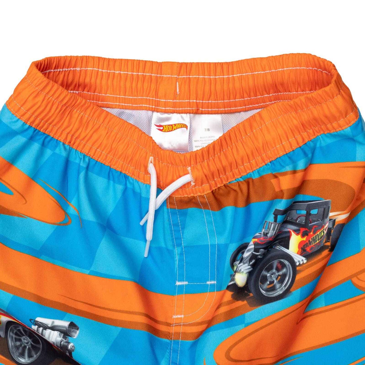 Hot Wheels Little Boys Raglan Pullover Swim Rash Guard Swim Trunks Blue 5