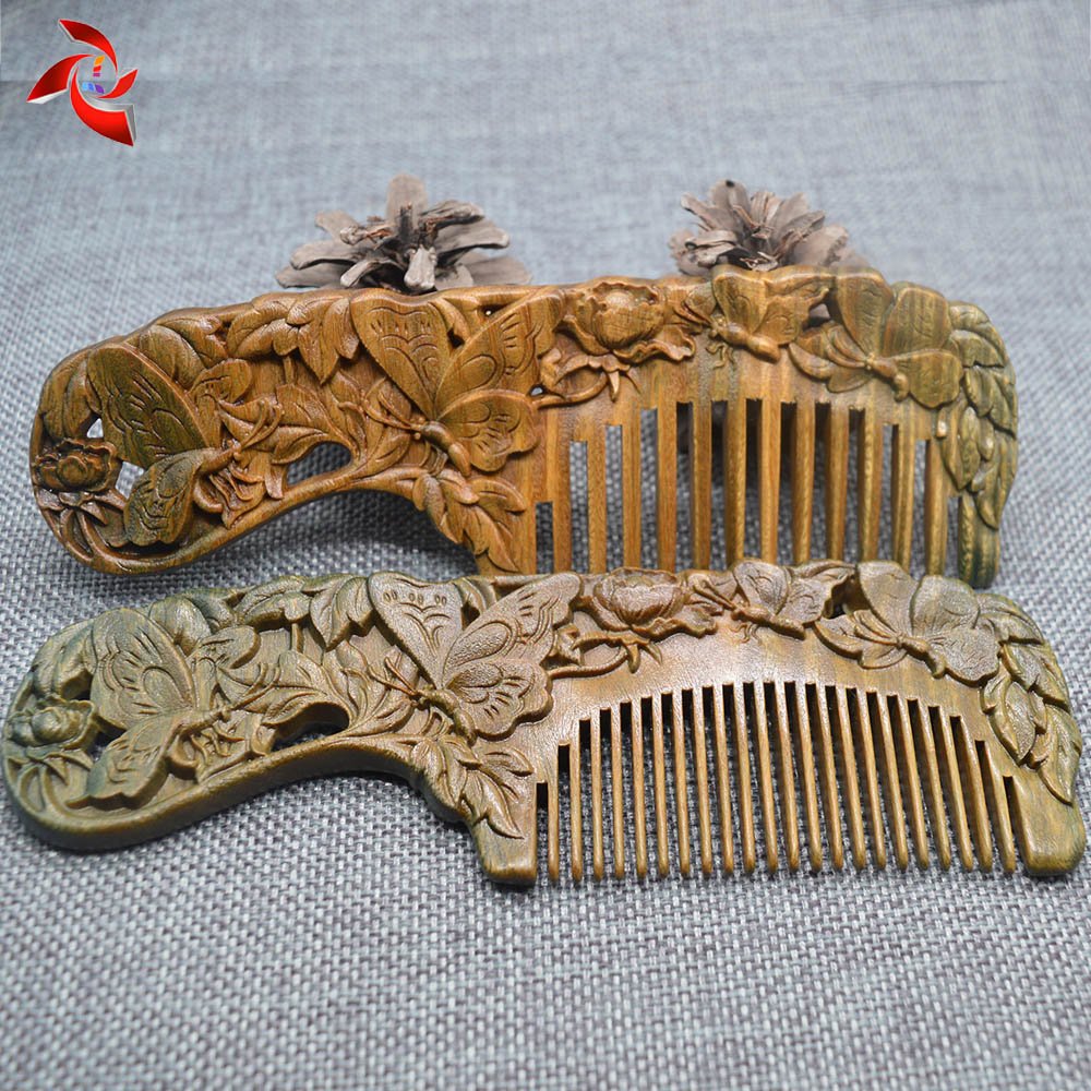 Xuanli® 2 pcs Natural SandalWood Comb Hair Care Anti Static Wooden Hair Massage Natural Brush Beard Comb mothers day gifts (M013)