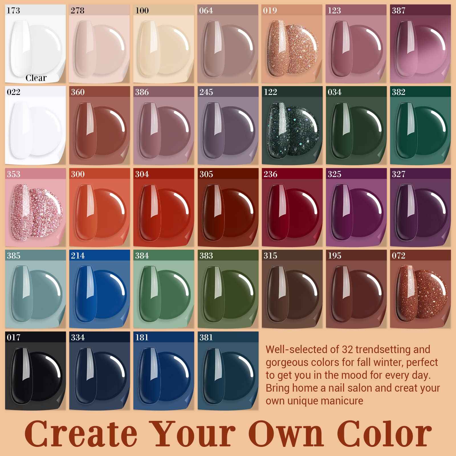 AZUREBEAUTY 42Pcs Dip Powder Nail Kit Starter, 32 Colors Green Nude Brown Blue Christmas Dipping Powder Set with Top/Base Coat & Recycling Tray for French Art Manicure Salon