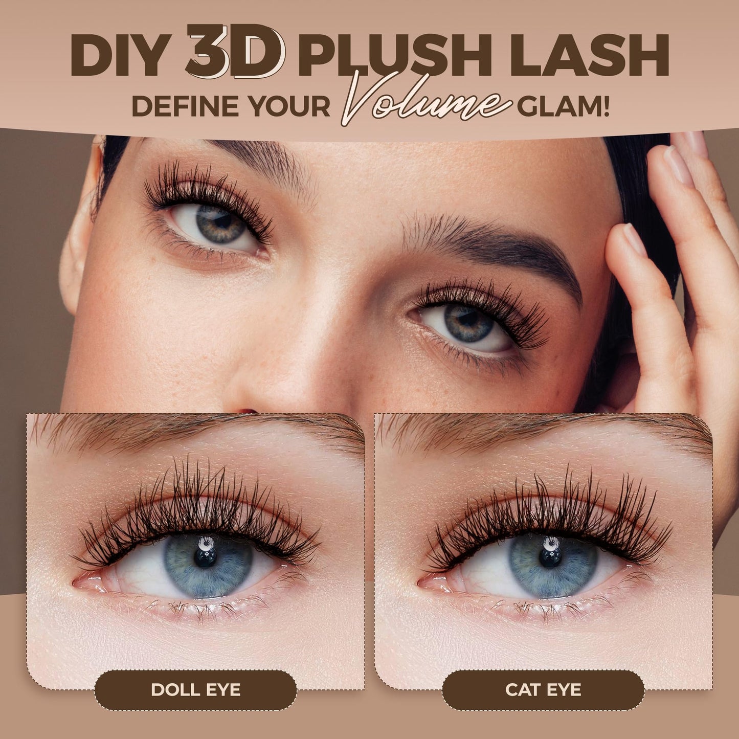 LASHVIEW Diy Eyelash Extension Kit, DIY Cluster Lashes, 10-16mm Multilayered Cluster Eyelash Extensions, Reusable Fluffy Individual Lashes Cluster(ML 05)