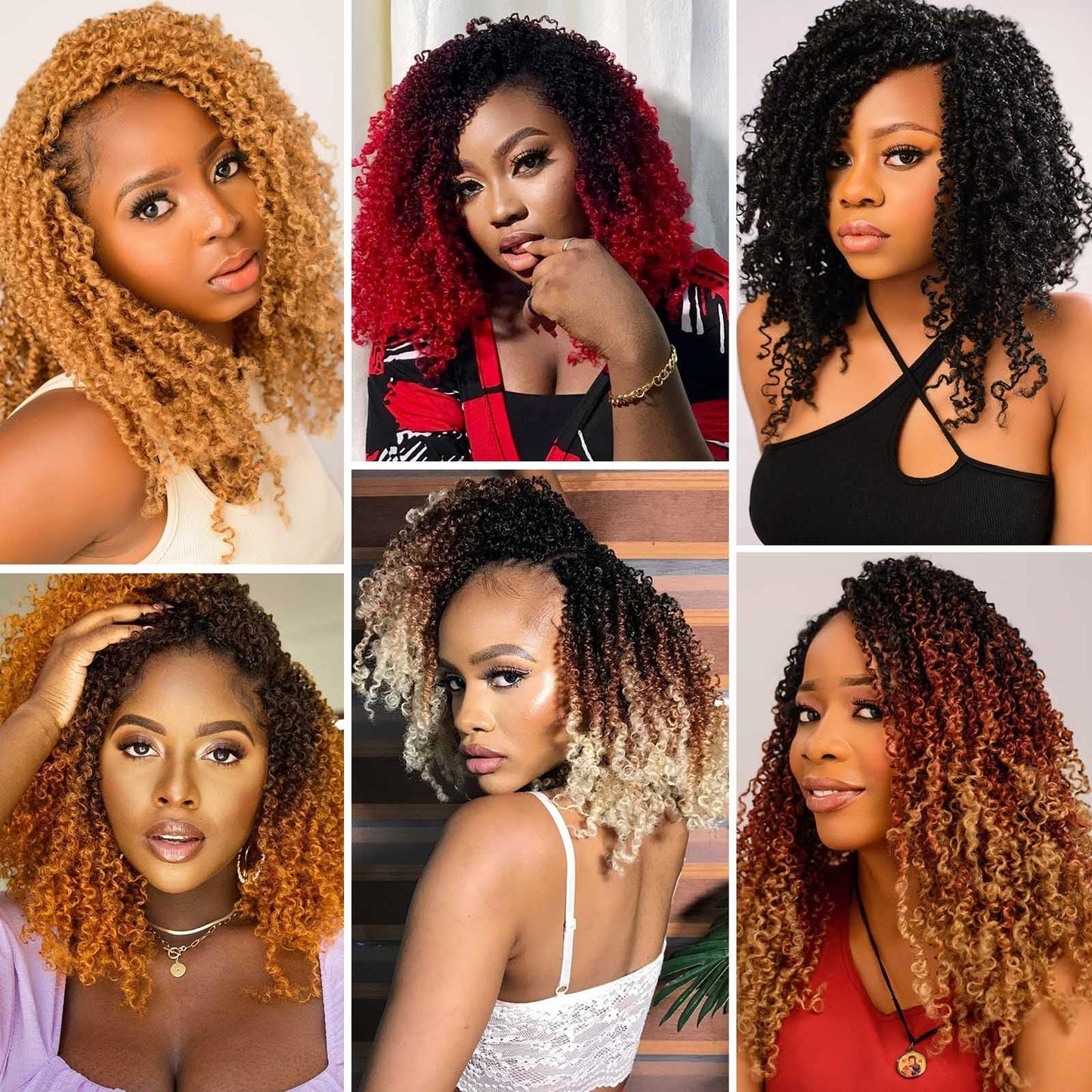 Aksice Pre-looped Yanky Twist Crochet Hair 10 Inch 8 Packs Bohemian Passion Twist Spring Mini Twist Crochet Hair for Black Women Boho Crochet Braids Synthetic (1B#)