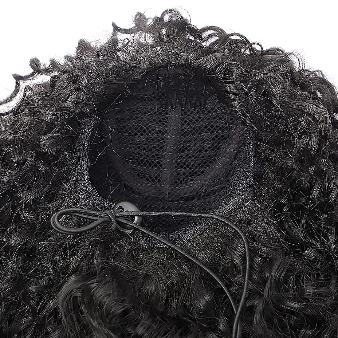 Youthfee 27” Drawstring Ponytail Deep Curly Heat Resistant Synthetic Instant Clip Ponytail Extension Protective Style Afro Kinky Curly Hair Pieces for Women