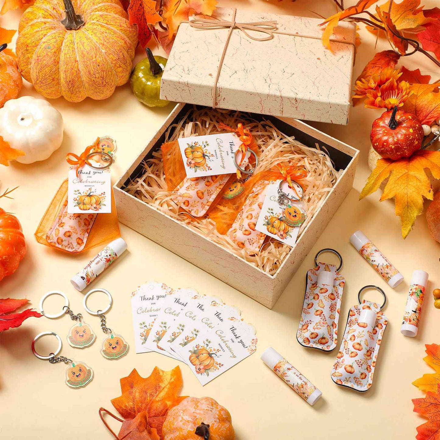 Swiffen 30 Sets Fall Pumpkin Baby Shower Favors Lip Balms Bulk Little Pumpkin Is on the Way Games Prizes Party Gifts for Guests Gender Reveal Favors Baby Shower Birthday Party Supplies(Orange)