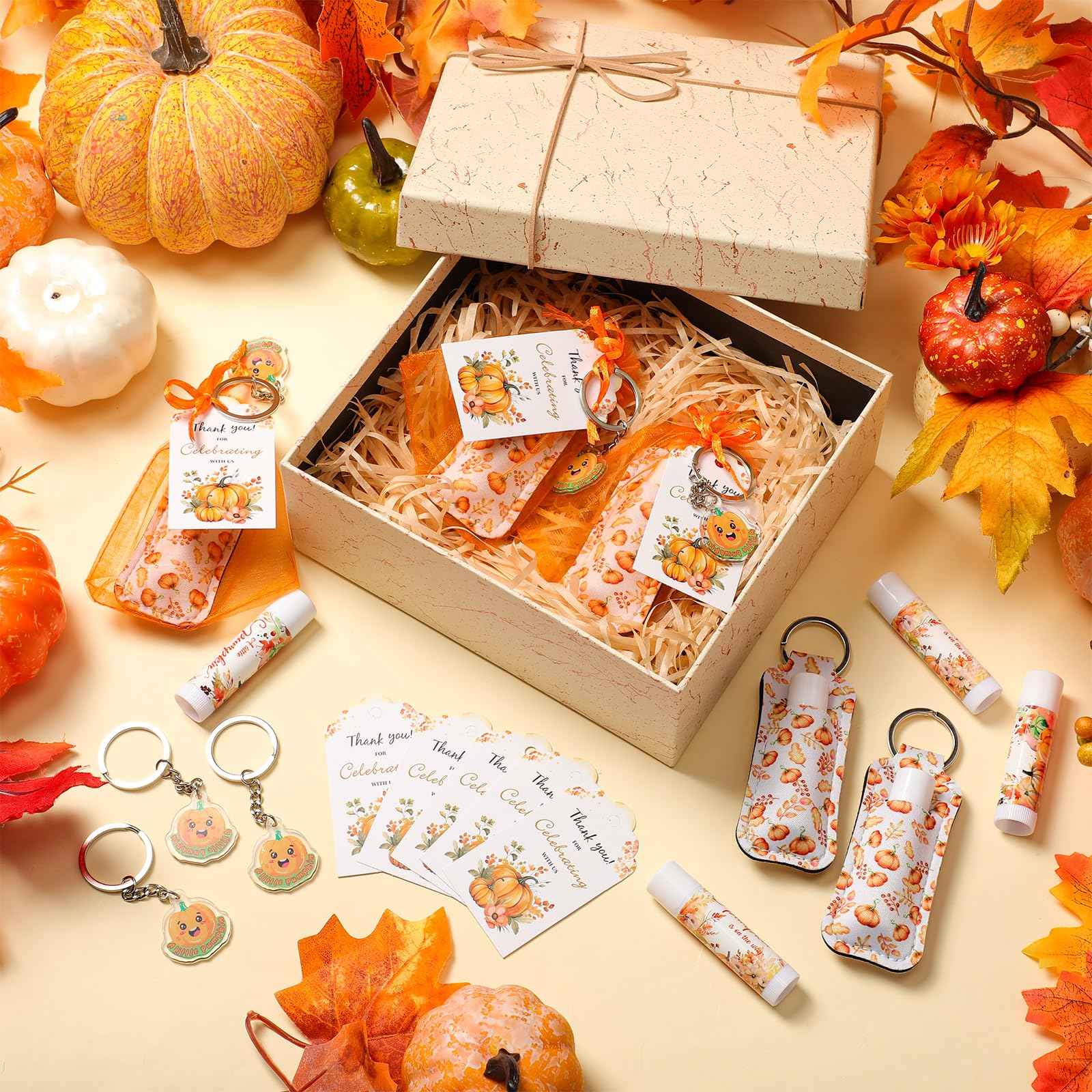 Swiffen 30 Sets Fall Pumpkin Baby Shower Favors Lip Balms Bulk Little Pumpkin Is on the Way Games Prizes Party Gifts for Guests Gender Reveal Favors Baby Shower Birthday Party Supplies(Orange)