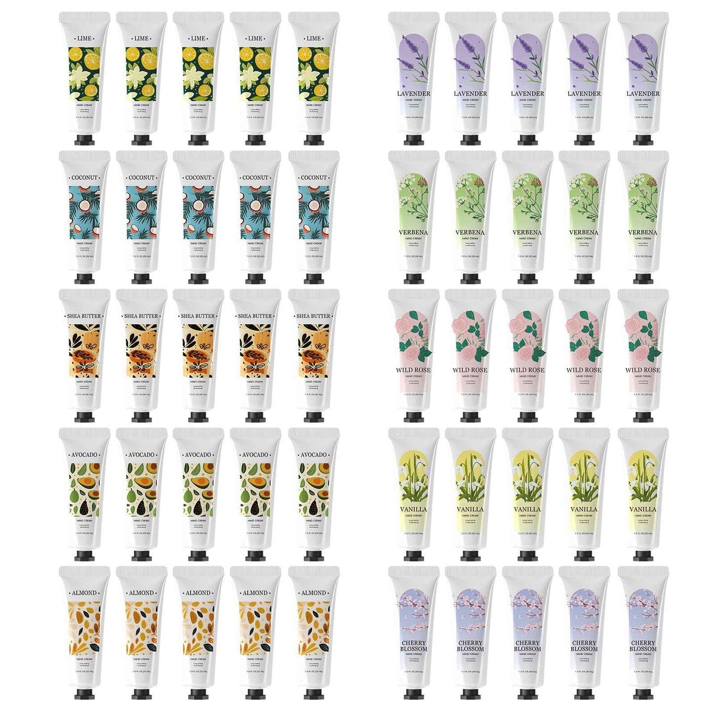 BODY & EARTH 50 Pack Hand Cream, Mini Lotion Bulk, Travel Size Lotion Bulk, Teacher Gifts, Bridesmaid Gifts and Bachelorette Party Favors.