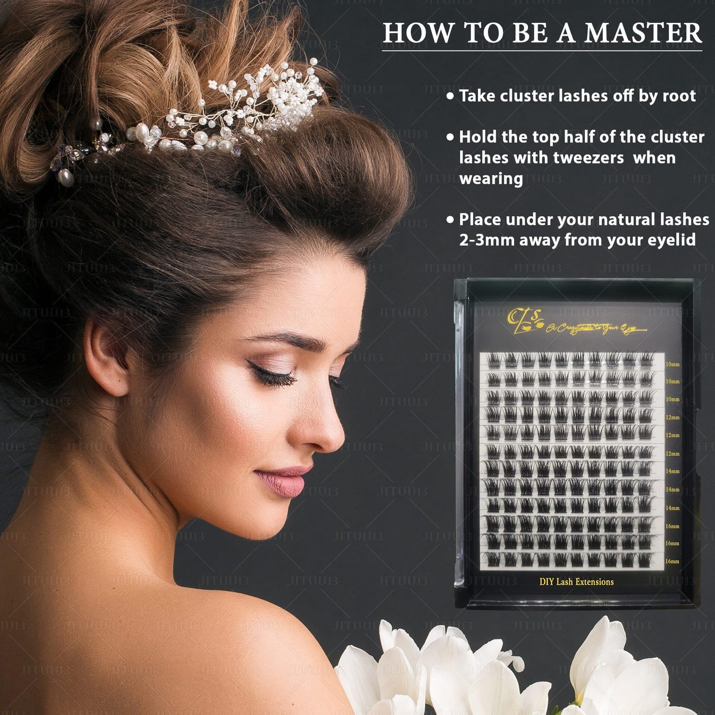 CTS DIY Eyelash Extension Kit 168 pcs Thin Band Clusters.