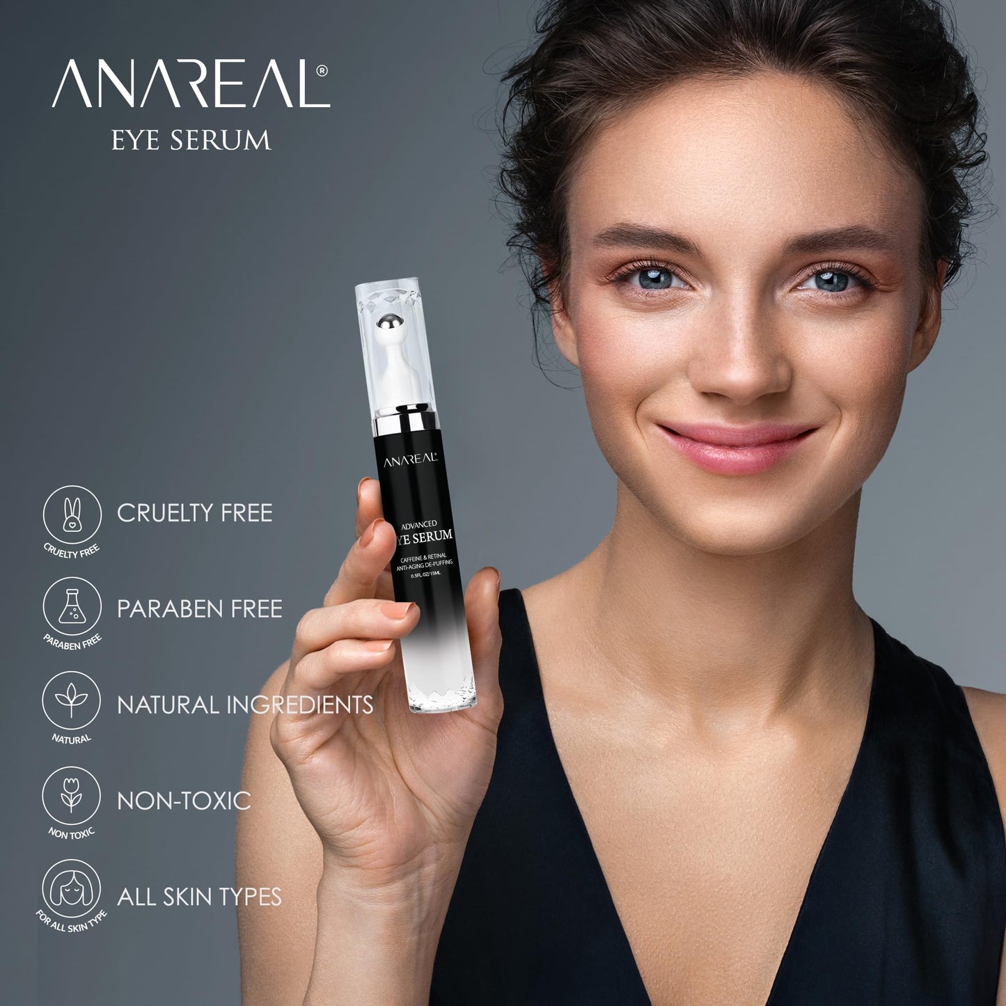 ANAREAL Eye Cream for Dark Circles, Dark Circles Under Eye Treatment, Under Eye Cream for Dark Circles, Eye Bags Treatment for Men, Eye Cream for Puffiness and Bags Under Eyes, Eye Cream for Wrinkles