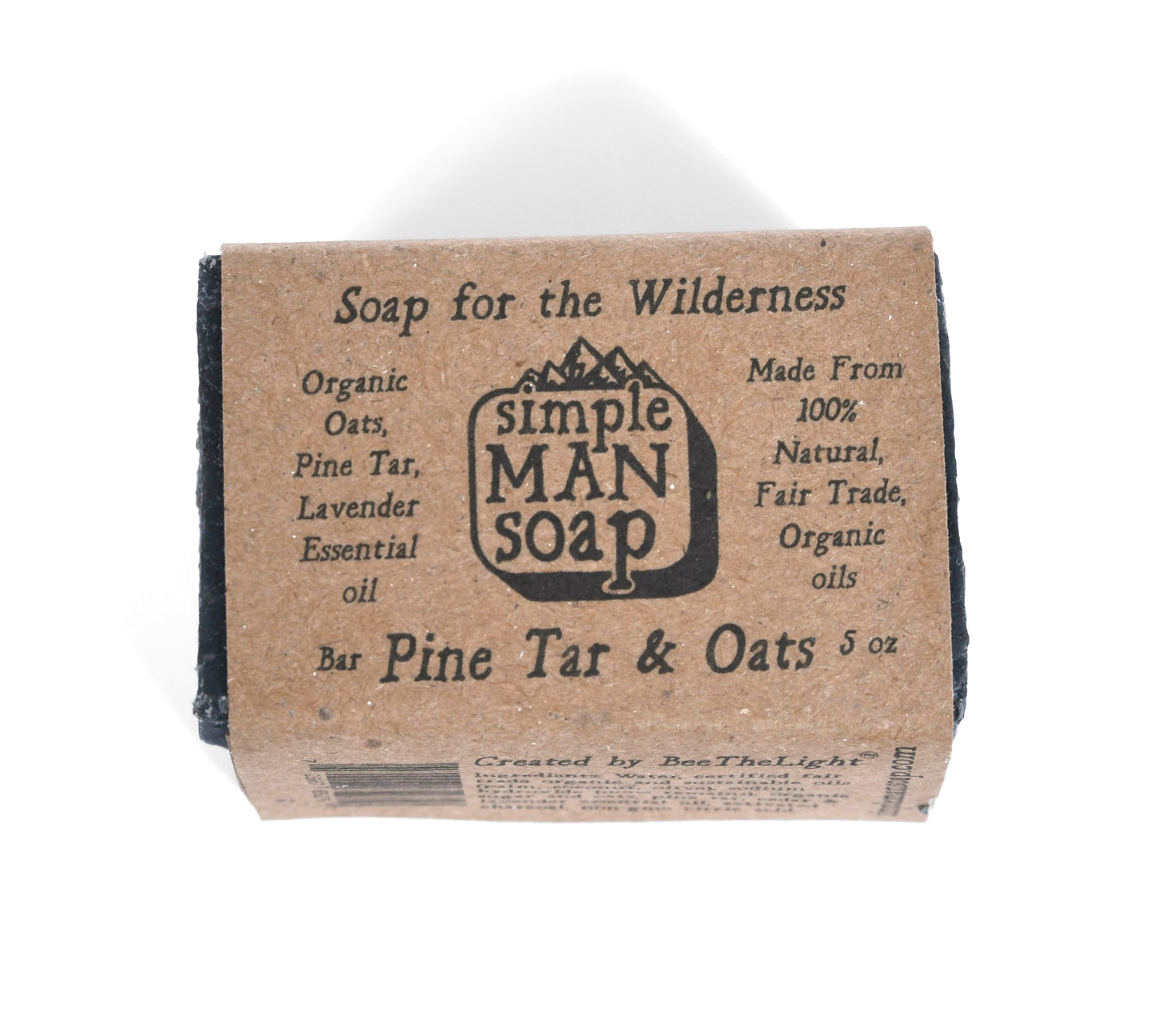 Bee The Light SimpleMan Soap Bar (Pine Tar and Oat) - Men’s soap with Organic & Fair Trade Essential Oils - All Natural, Handmade Man Bath Soap Bars-Pack of 12-2.5 Ounce bars(30 Ounces Total)