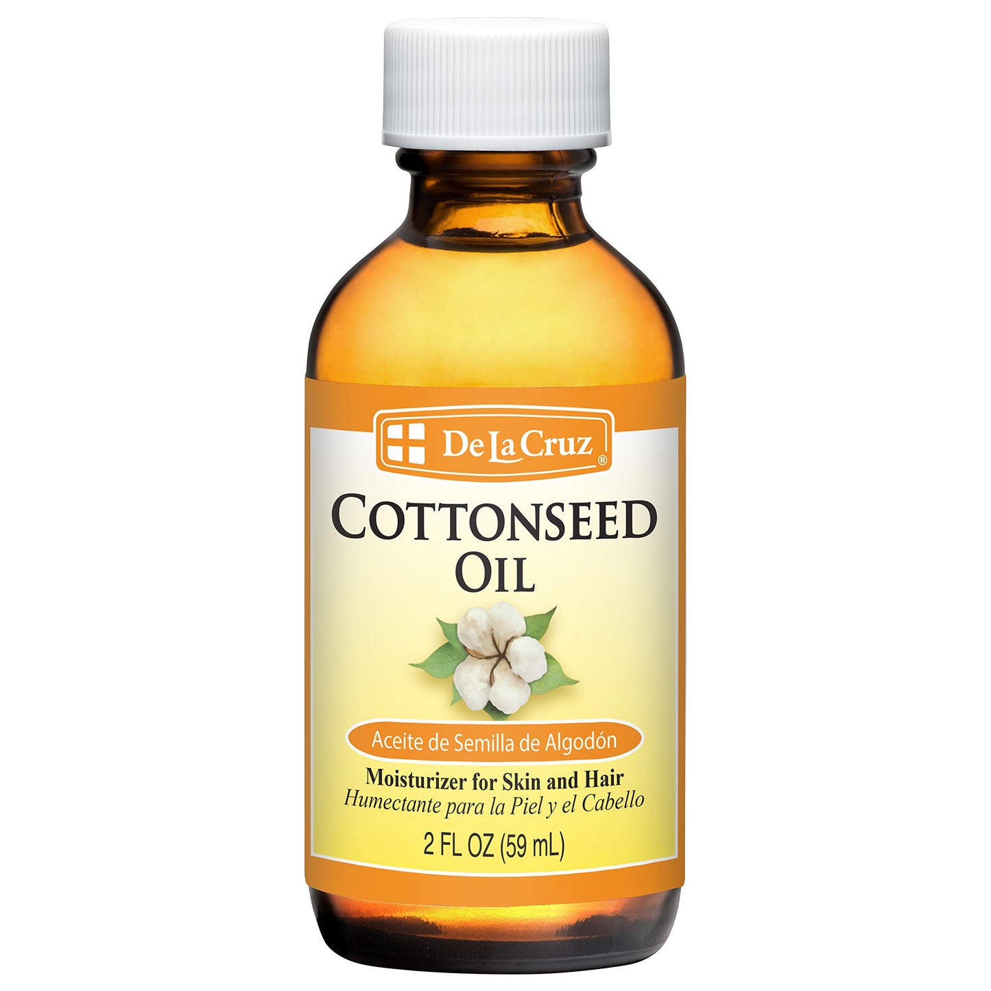 De La Cruz Cottonseed Oil - Moisturizer for Skin and Hair - Multipurpose Carrier Oil - 2 Fl OZ (1 Bottle)