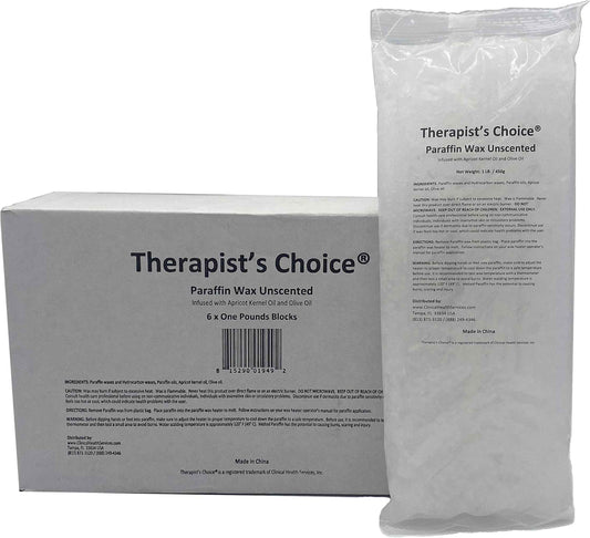 Therapist’s Choice Paraffin Wax Refill, Fragrance Free, Six 1-Pound Paraffin Blocks, Non-Greasy, Moisturizing for Soft & Healthy Skin, Unscented, 6 Pounds