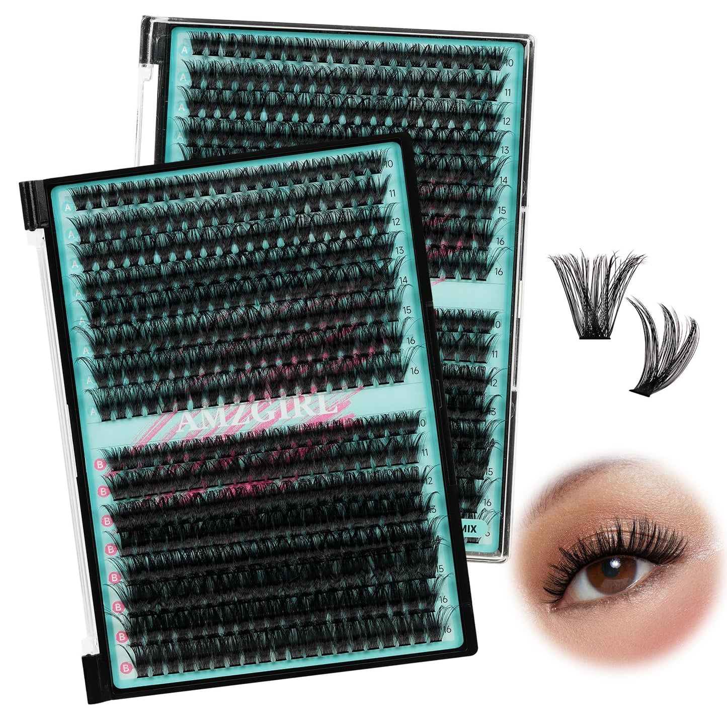 Lash Clusters 320Pcs 70D 90D Eyelashes Cluster D Curl Individual Wispy Lashes Cluster for DIY Cluster Eyelash Extensions at Home for Beginners (Mix10-16mm)