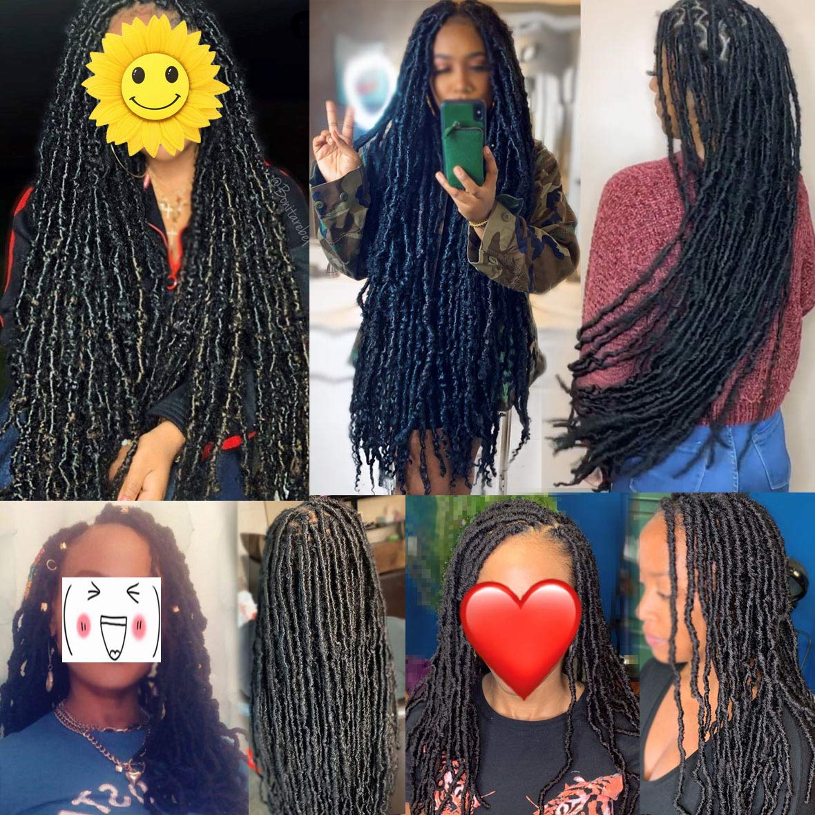 Leeven 18 Inch 7 Packs Synthetic New Soft Locs Crochet Hair 126 Roots Burgundy Messy Faux Locs Crochet Braids Hair For Women Curly Wavy Goddess Faux Locs Afro Roots Hair Extensions BUG#