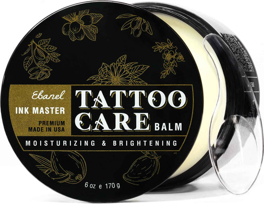 Ebanel Tattoo Balm 6oz, Premium Tattoo Aftercare Cream Brightener Ink Color Enhancing Butter Moisturizer with Herbal Essences and Essential Oils, All-Stage Tattoos Ointment After Care Kit Supplies