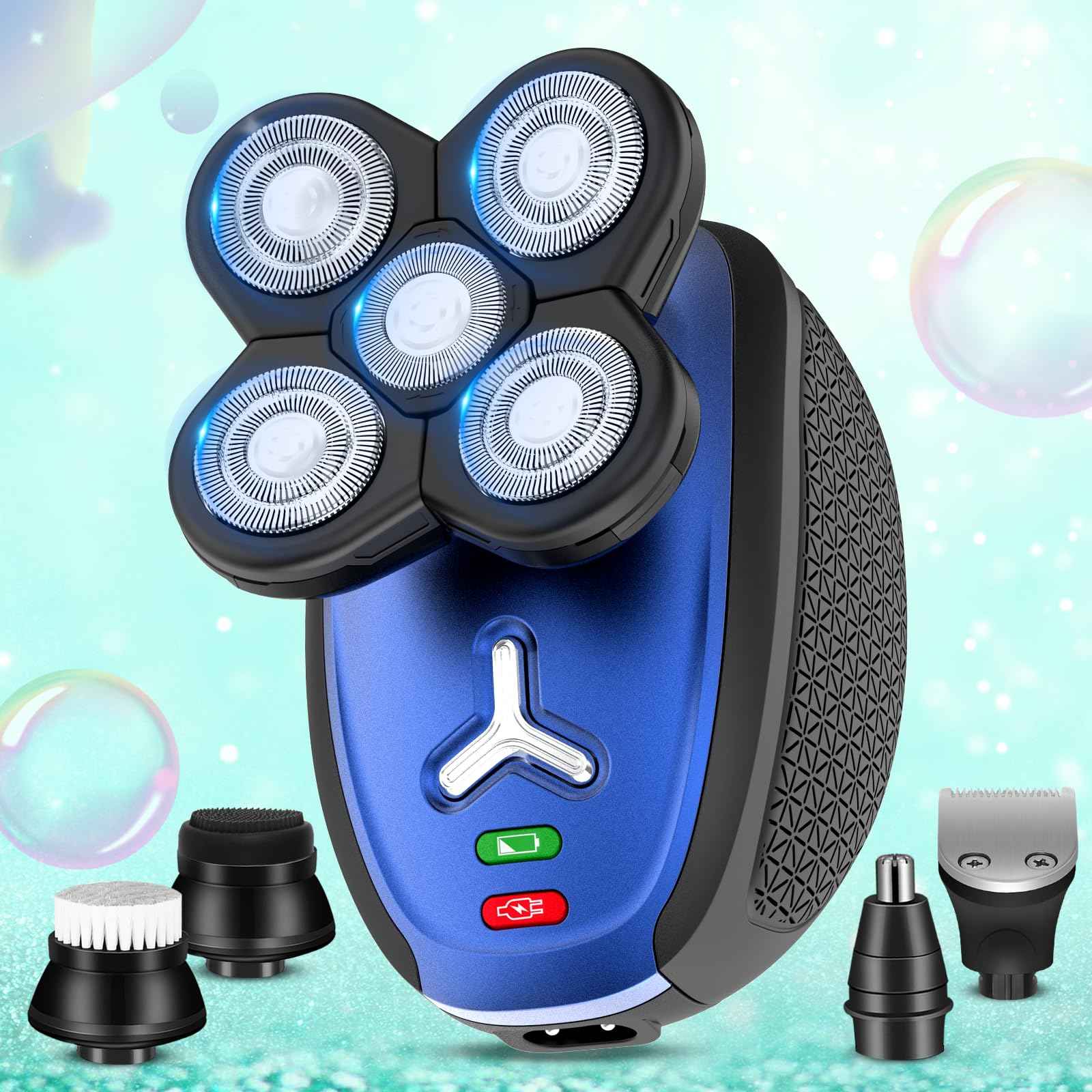 Electric Shaver for Women, 5 in 1 Electric Razors for Women, Ladies Head Shaver for Woman Pubic Hair, Portable Rechargeable Wet Dry Women's Body Shavers for Shaving Face, Legs, Head, and Underarm