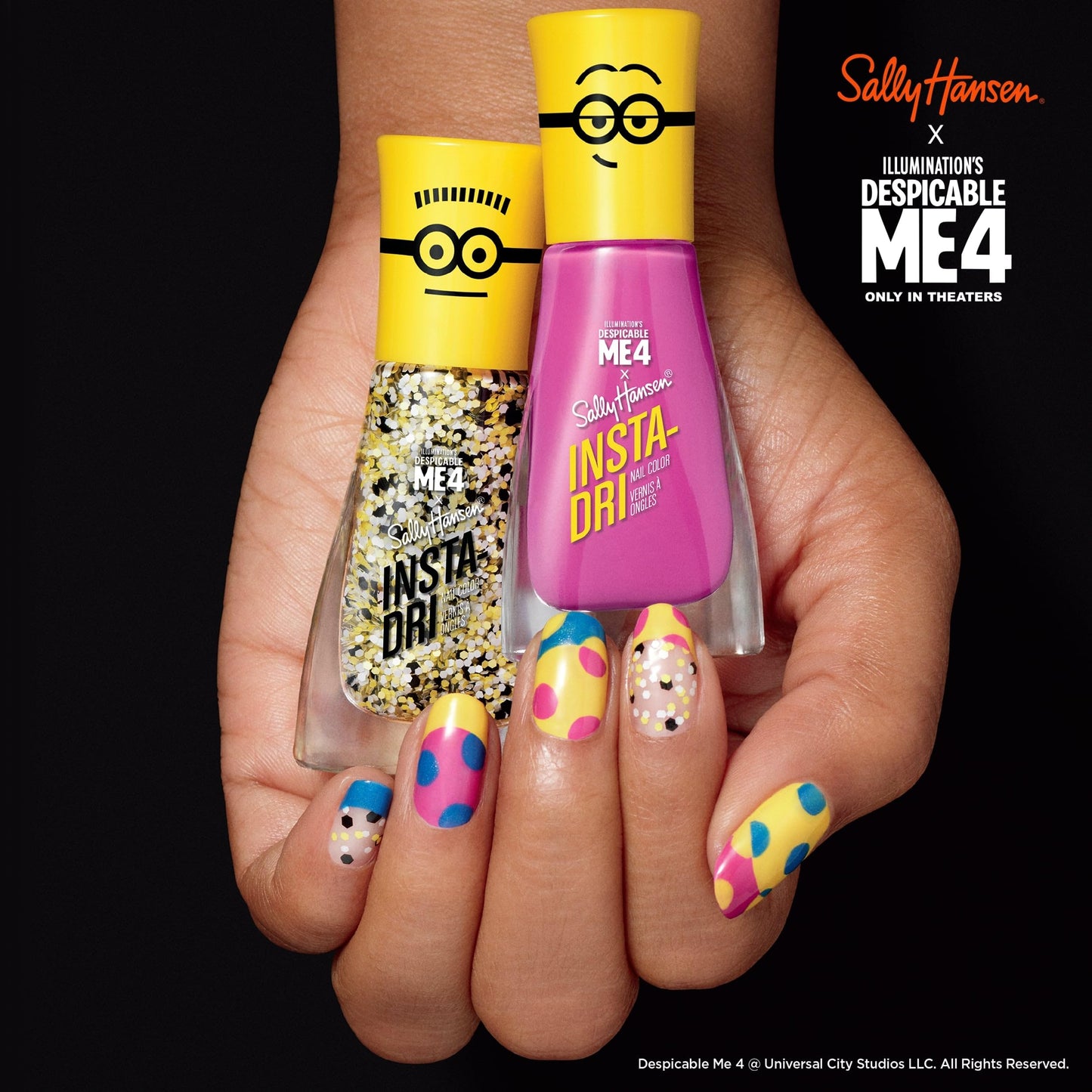 Sally Hansen Insta-Dri® X Despicable Me, Hella Yella, Quick Dry, Long Lasting, Streak-Free Shine, Yellow Nail Polish