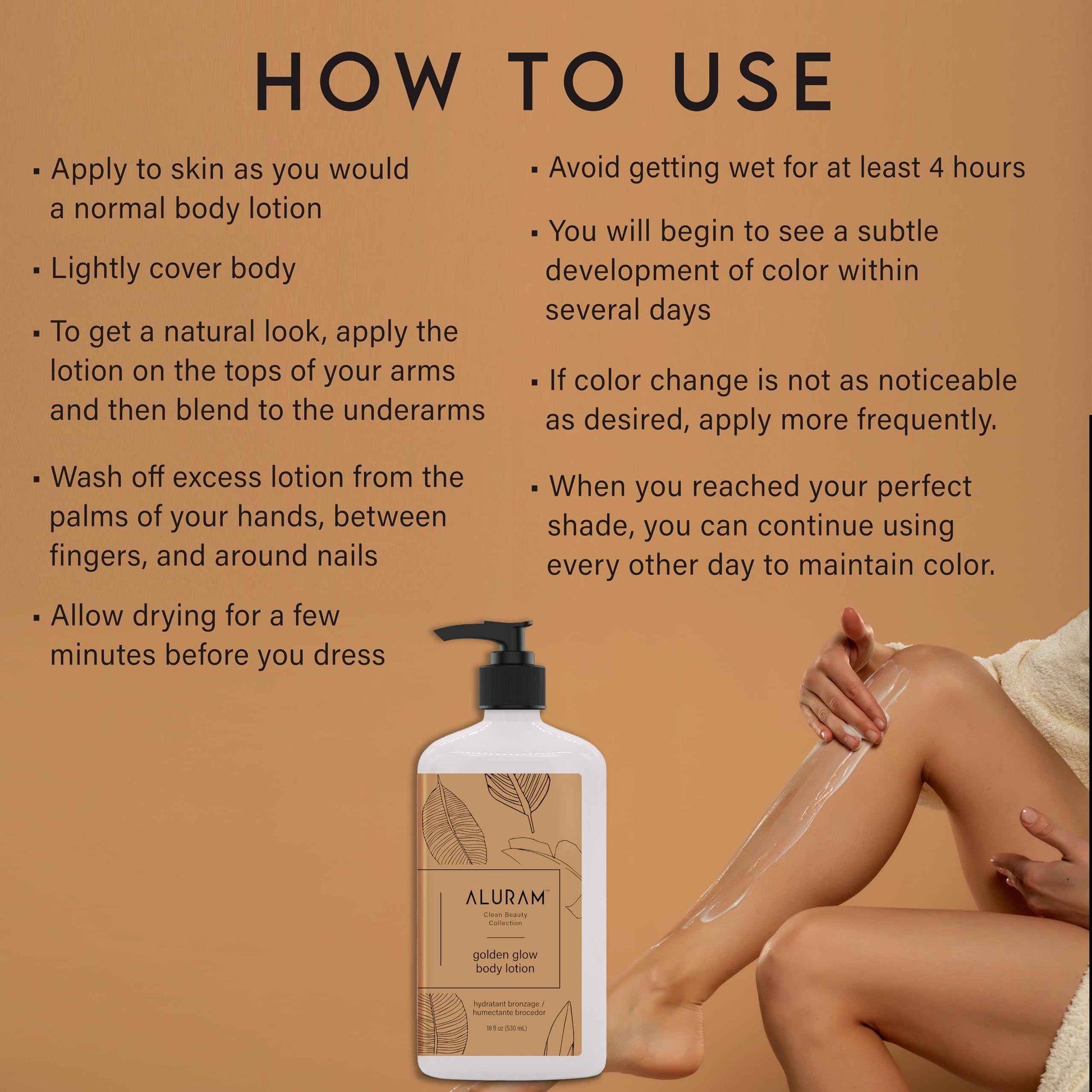 Aluram Golden Glow Body Lotion, Nourishing Radiance & Tone with Squalane & Watermelon Seed Oil, 18 Fl Oz