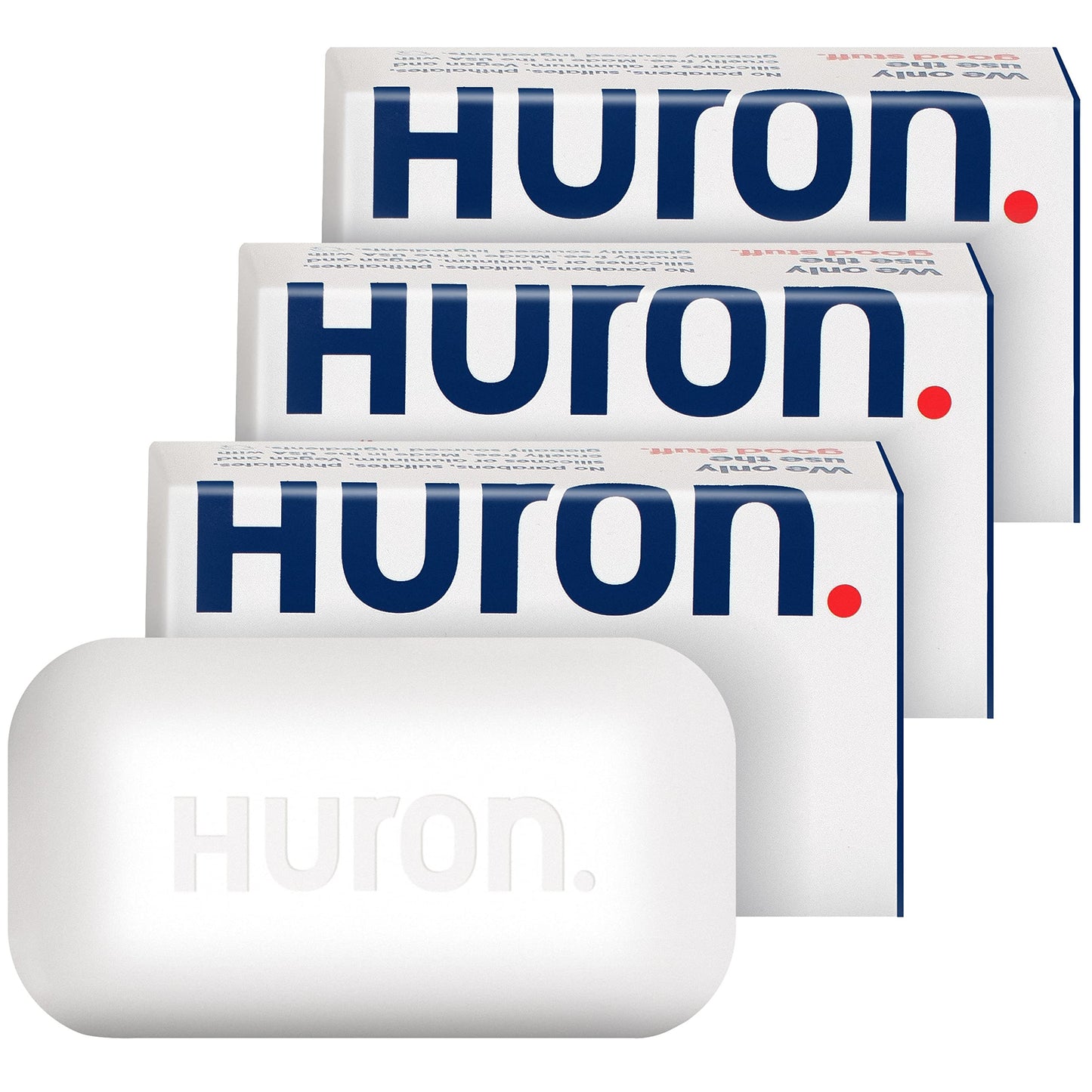 Huron Bar Soap - Citrus + Eucalyptus, 3 Pack - Crisp & Invigorating Scent of Citrus, Eucalyptus, Mint & Aromatic Greens